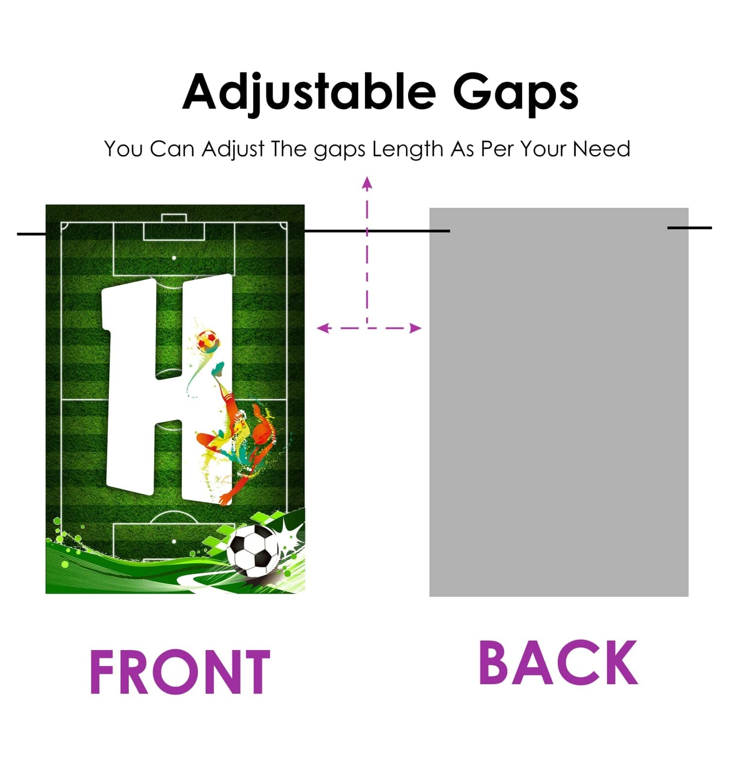 Balloonistics Football Theme Happy Birthday Banner - Premium Cardstock Soccer Stadium Bunting - Bold Sports Backdrop for Boys, Men & Game Day Celebrations - Includes Ribbon (Happy Birthday Banner) thumbnail 4