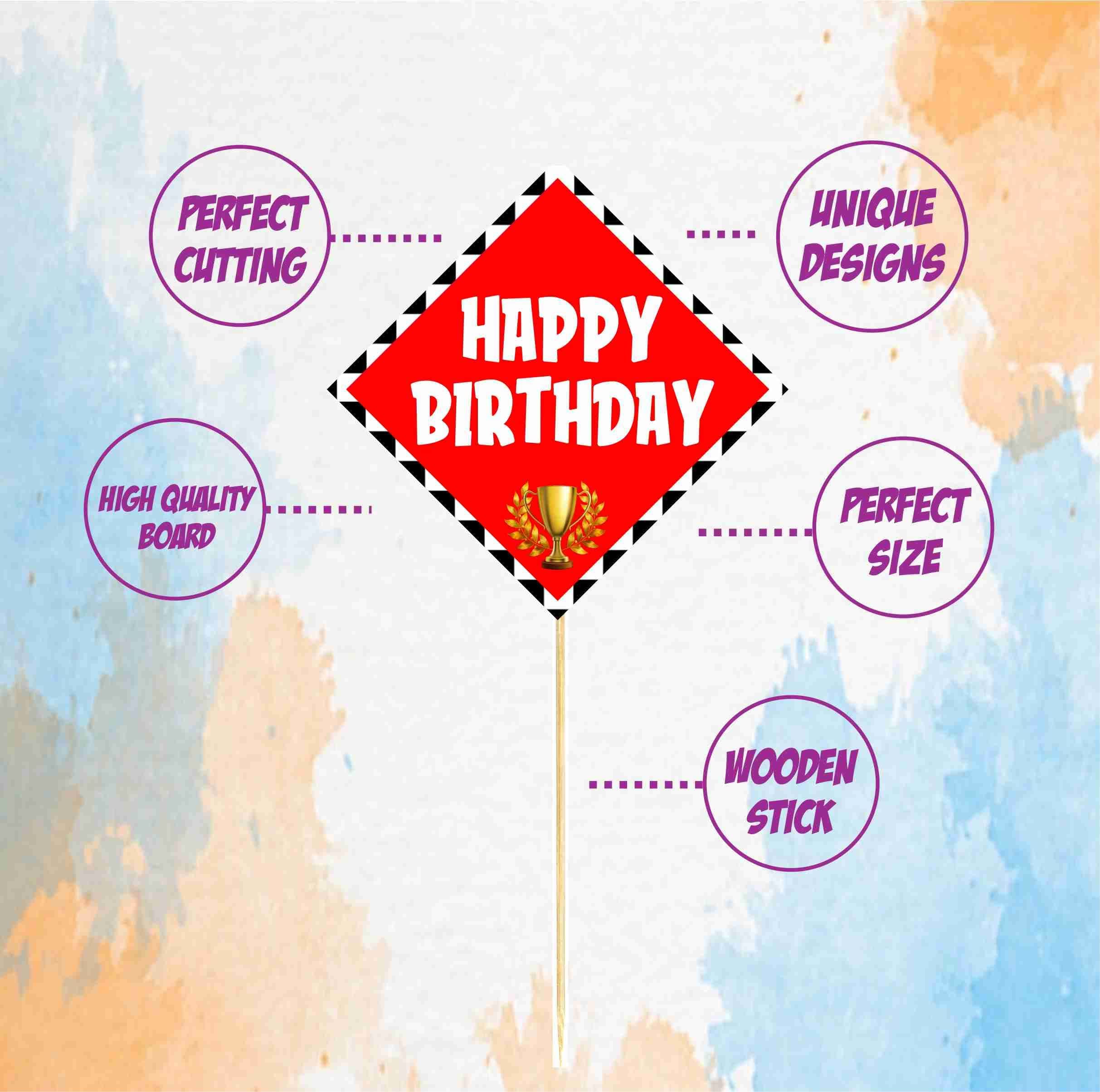 Balloonistics Formula 1 Theme Birthday Cake Toppers Racing Theme Cake Picks with Bamboo Sticks, Double-Sided Cardstock Decorations for Kids Birthdays (Cake Topper - Pack of 10) thumbnail 5