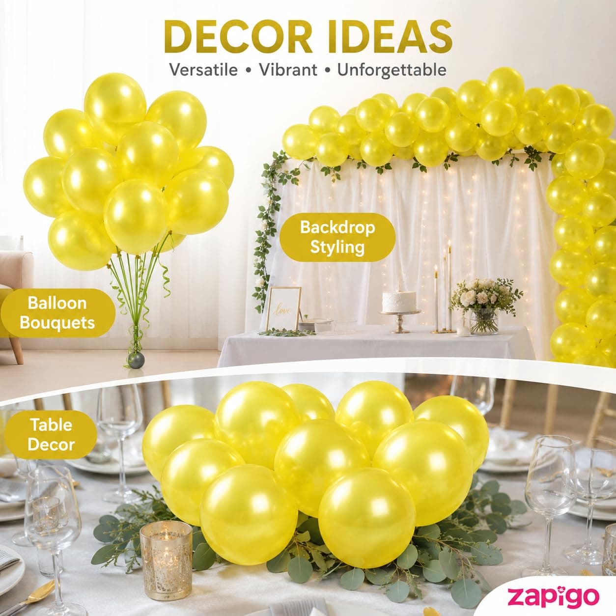 Balloonistics 10 Inch HD Metallic Shiny Balloons for Birthday Decoration, Decoration for Weddings, Engagement, Baby Shower, 1st Birthday, Anniversary, Birthday Party (Pack Of 50) (Yellow) thumbnail 5