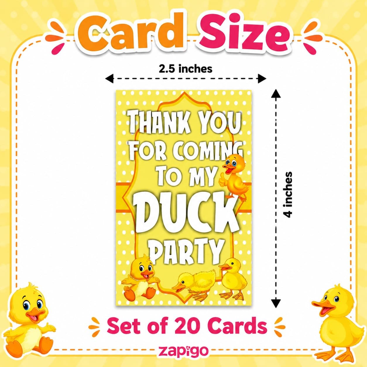Balloonistics Duck Theme Thank You Cards - Pack of 20 Rubber Ducky Birthday Note Cards - Premium Cardstock Double-Sided "Thanks for Making a Splash" Stationery, Whimsical Bubble & Yellow Ducky Gratitude Cards (Thank you Cards - Pack of 20) thumbnail 6