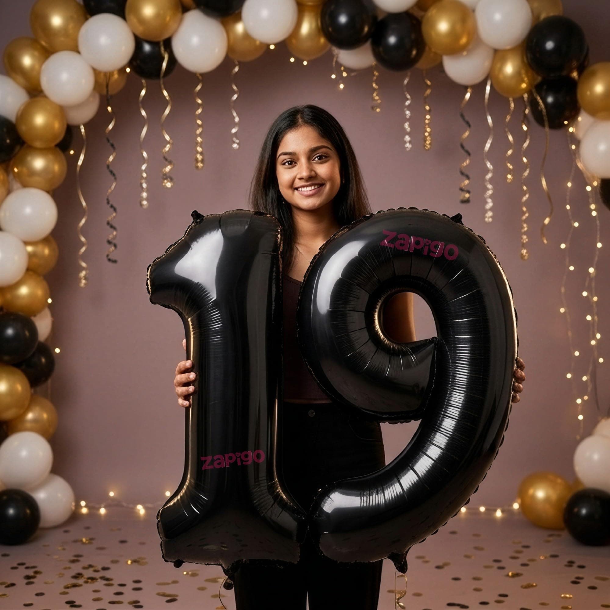 Balloonistics Black 40-Inch Foil Number 19 Balloon - Fill with Helium or Air for 19th Birthday, Anniversary Party Decoration, Photo Booth Backdrop, Cake Table Decor thumbnail 1
