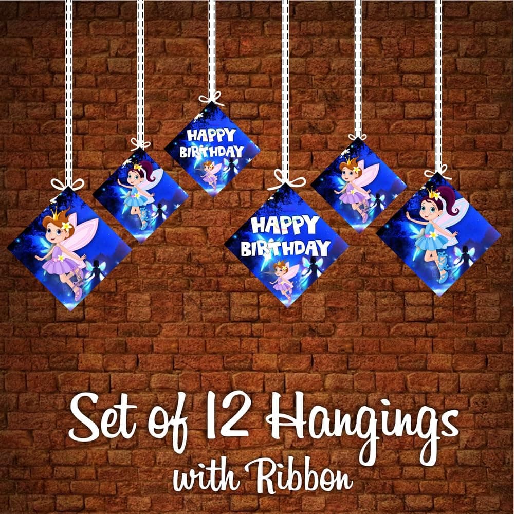 Balloonistics Fairy Theme Hanging Decorations - Pack of 12 Enchanted Forest Party Hangings - Premium Cardstock Magical Pixie, Garden Bloom & Butterfly Cutouts with Strings, Whimsical Birthday (Hangings - Pack of 12) thumbnail 5