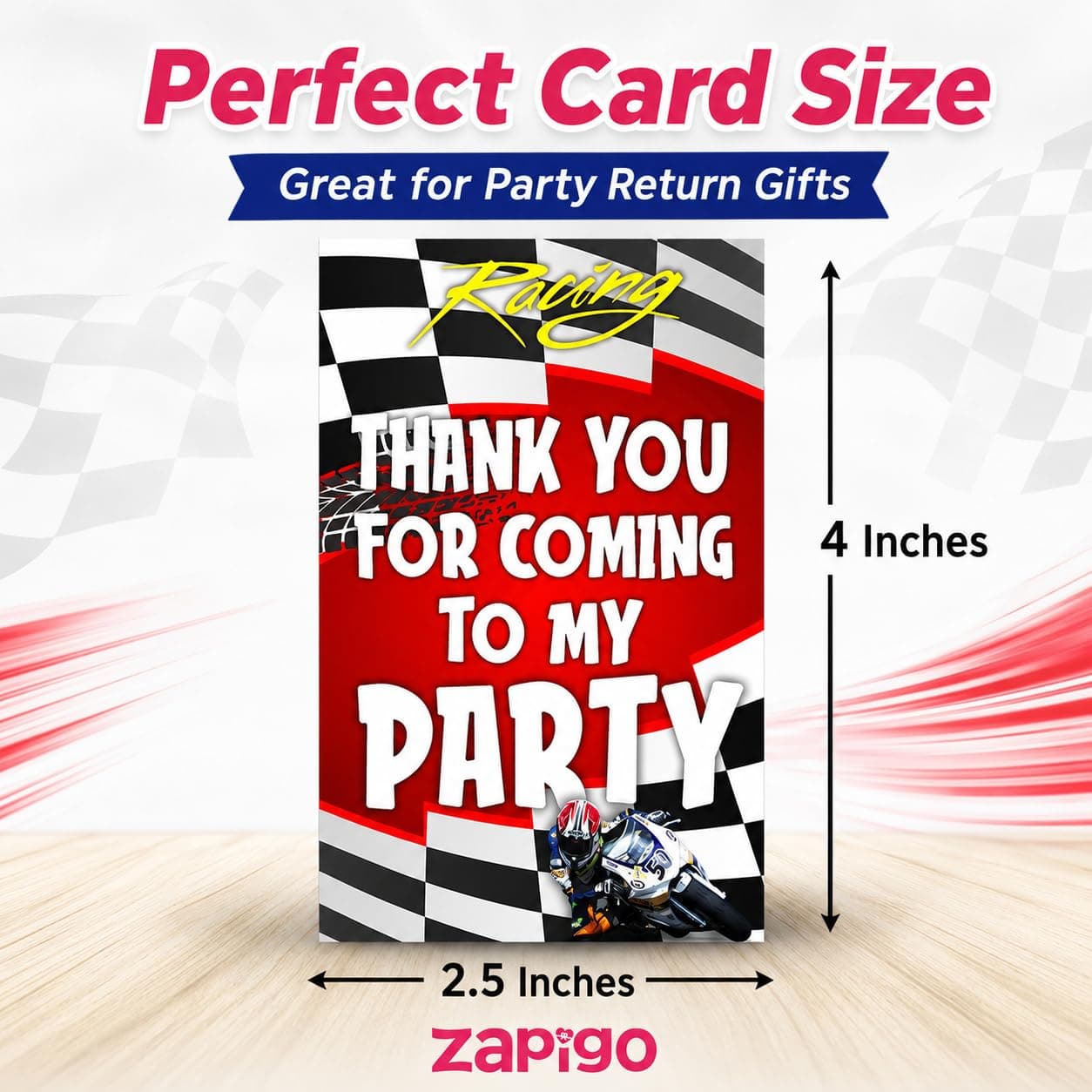 Balloonistics Sports Bike Theme Thank You Cards - Pack of 20 Premium Matte Note Cards - Racing & Superbike Birthday Stationery with Matching Envelopes - Double-Sided Cardstock Motorcycle Gratitude Cards (Thank you Cards - Pack of 20) thumbnail 4