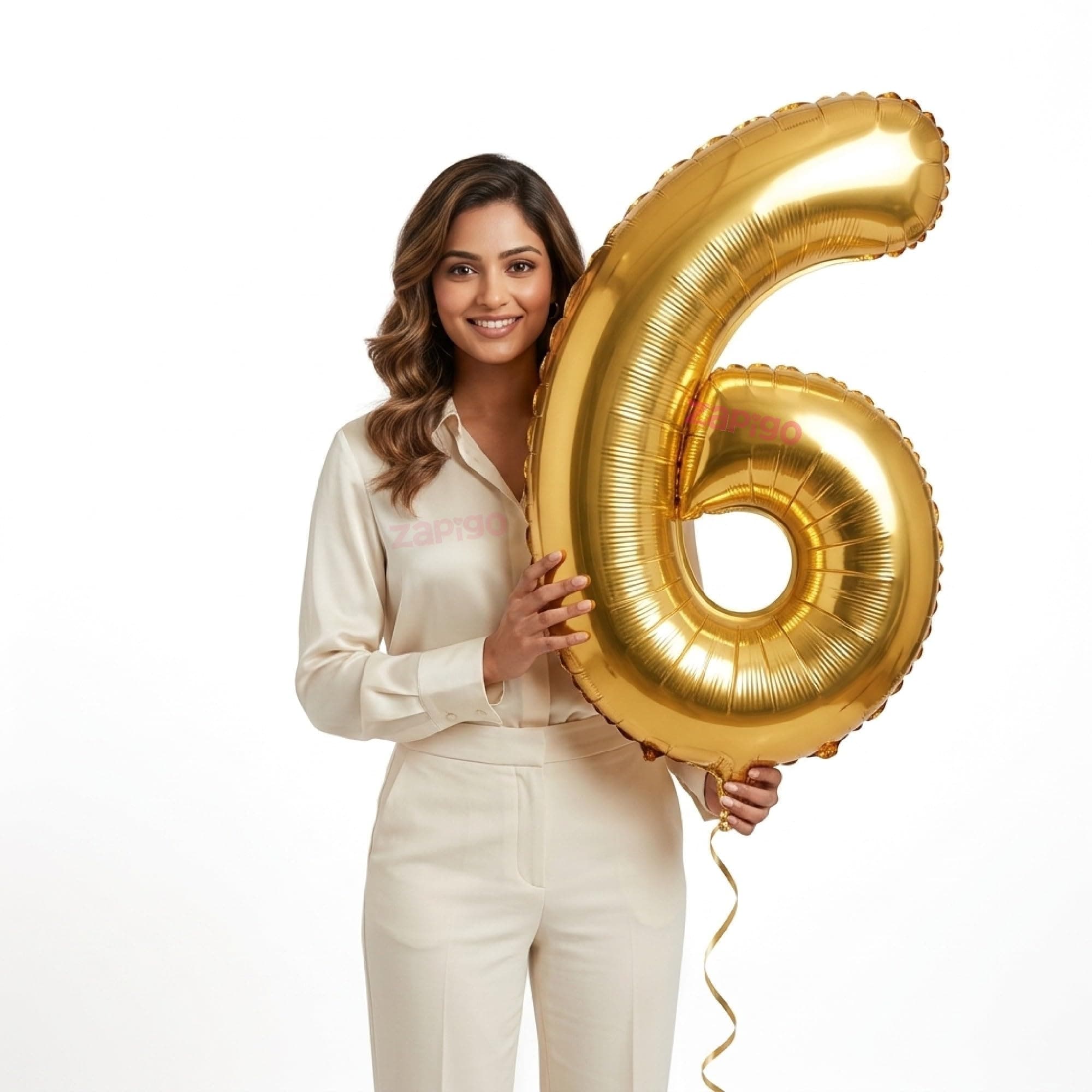 Balloonistics Gold 40-Inch Foil Number 6 Balloon - Helium or Air Fill for 6th Birthday, Anniversary, New Year Party Decoration, Photo Booth Backdrop, Cake Table Decor thumbnail 1