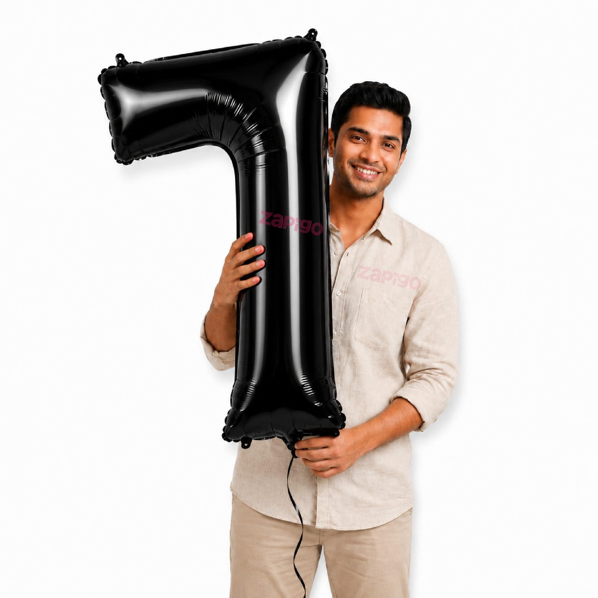 Balloonistics Black 40-Inch Foil Number 7 Balloon - Helium or Air Fill for 7th Birthday, Anniversary, New Year Party Decoration, Photo Booth Backdrop, Cake Table Decor thumbnail 1