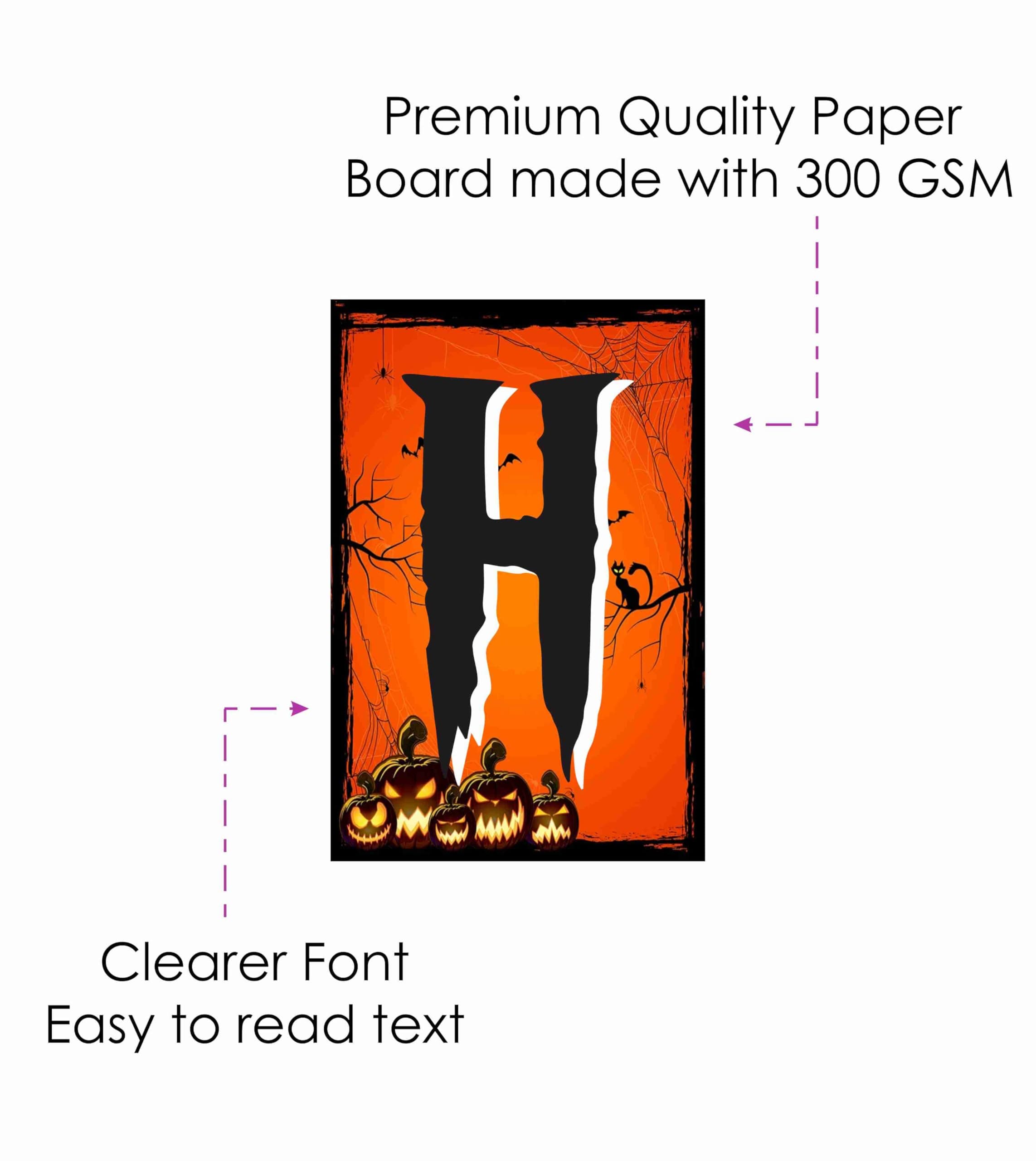 Balloonistics Happy Halloween Banner - Spooky Pumpkin & Ghost Theme Cardstock Bunting - Orange & Black Haunted House Party Decorations, Classic "Trick or Treat" Indoor/Outdoor Backdrop (Halloween Banner) thumbnail 4