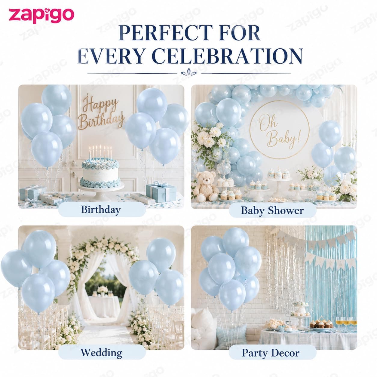 Balloonistics 25-Pack Light Blue Latex Balloons – Solid Colour Balloons for Baby Shower, Boys Birthday, Winter Wonderland Theme & Pastel Party Decoration thumbnail 5