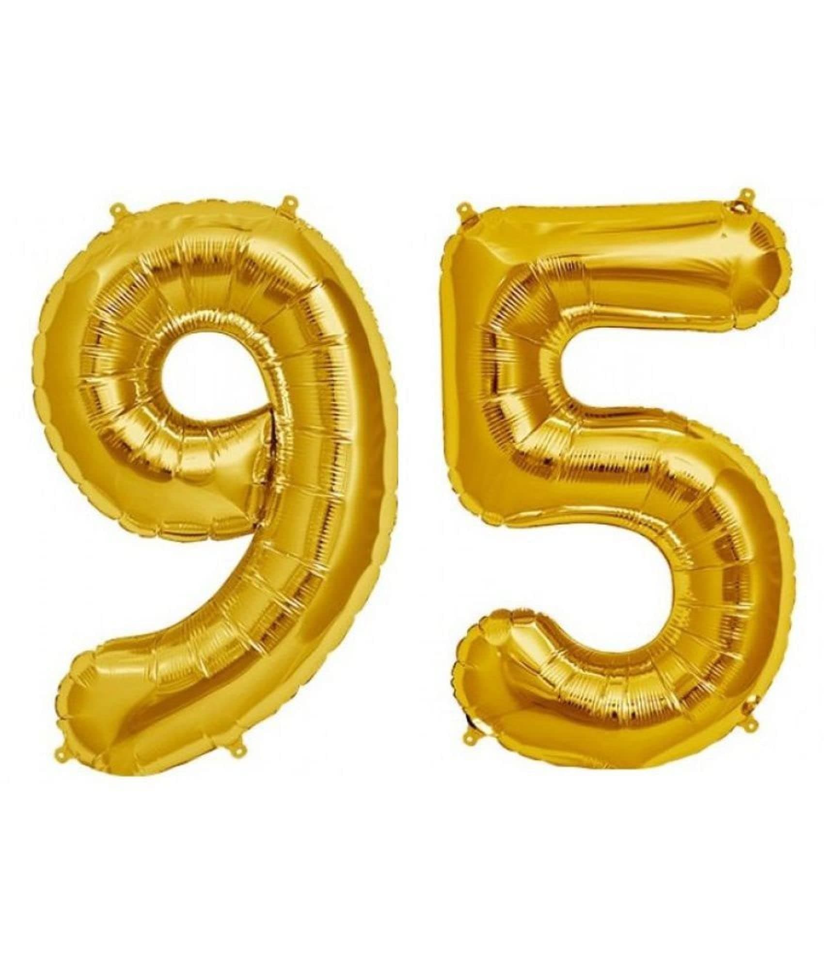 Balloonistics Gold Foil Number 95 Balloon – 16 Inch Golden Foil Number for Custom Age, Year & Phrase Party Decoration (Number 95) thumbnail 1
