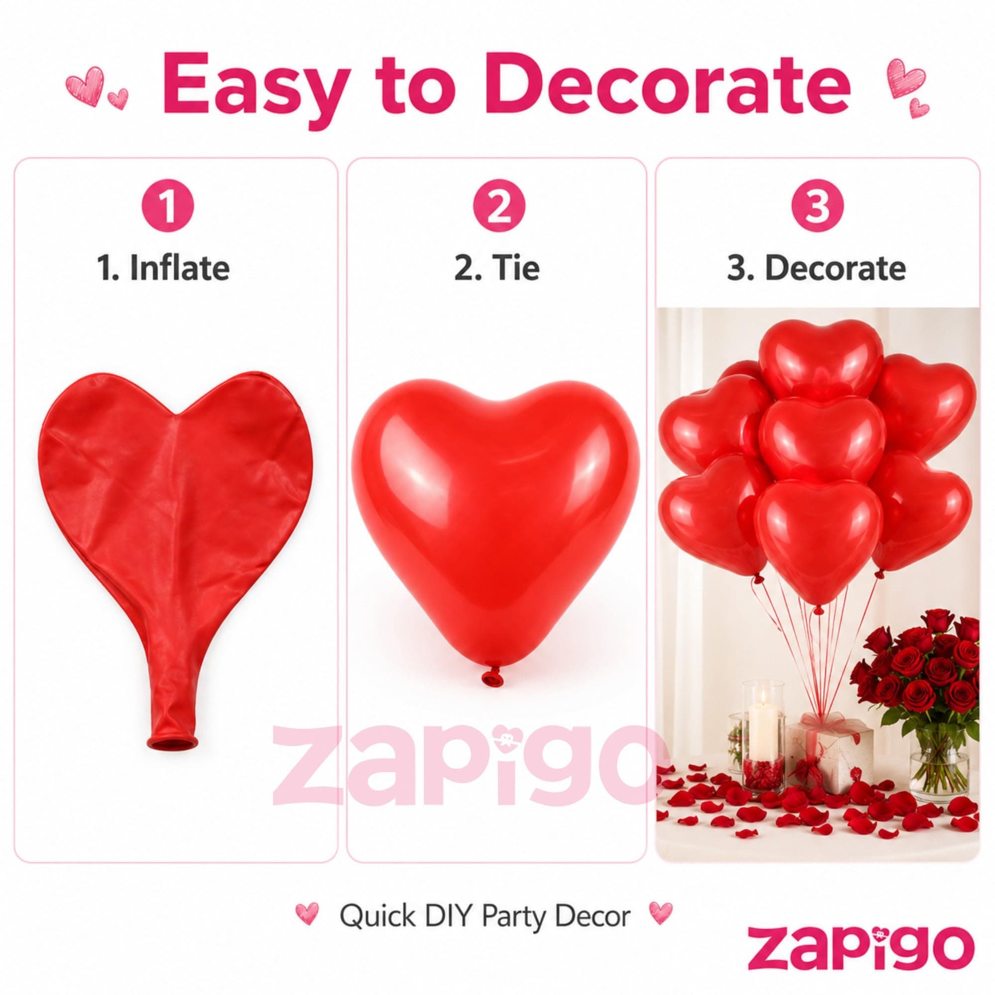 Balloonistics Red Latex Balloons – Pack of 50 Party Balloons for Birthday, Wedding & Celebration Decorations thumbnail 6