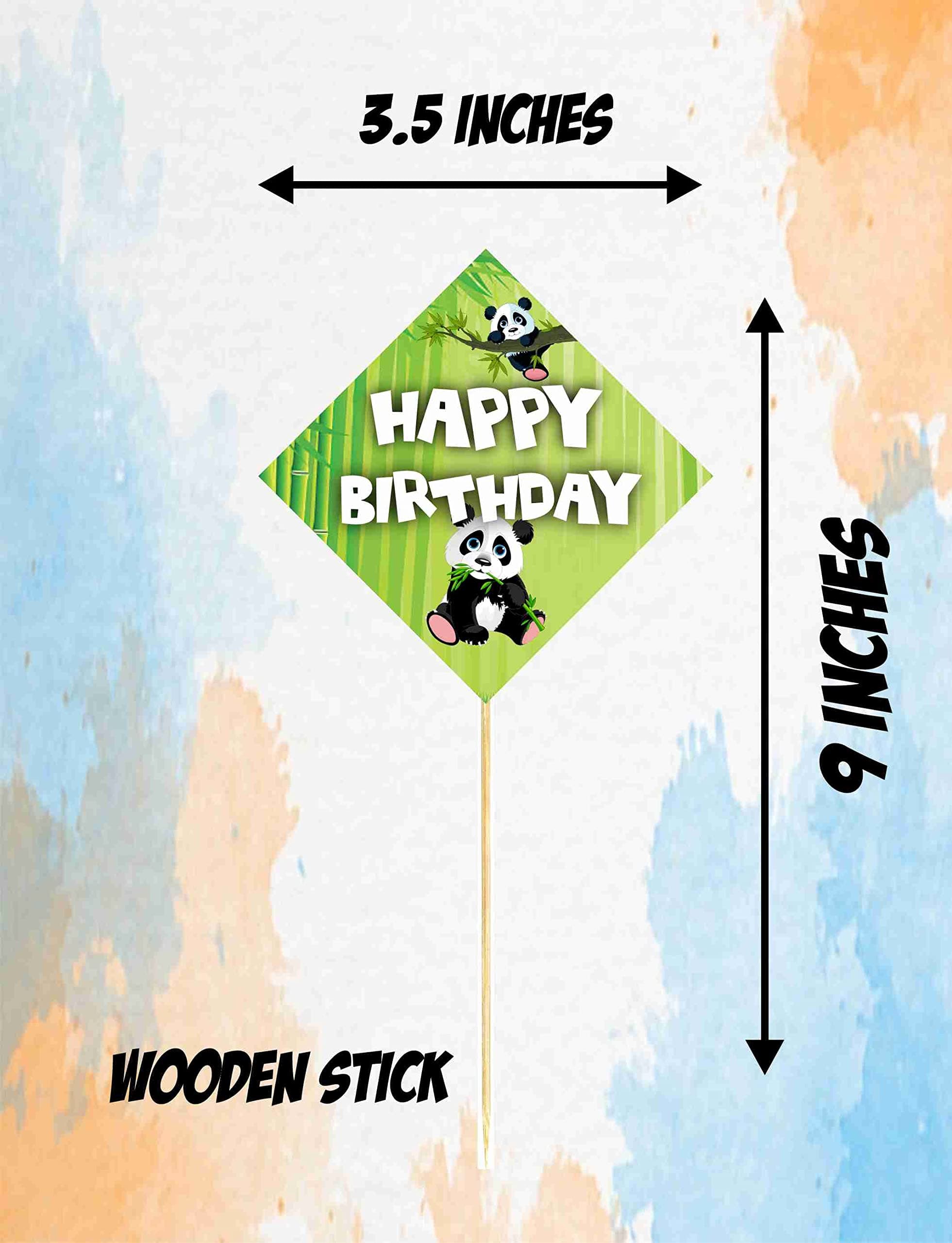Panda Theme Birthday Cake Toppers - Cute Panda Bear & Bamboo Jungle Cardstock Cake Decorations with Sturdy Bamboo Sticks - Aesthetic Party Supplies for Kids, Girls & Boys (Cake Topper - Pack of 10) thumbnail 3