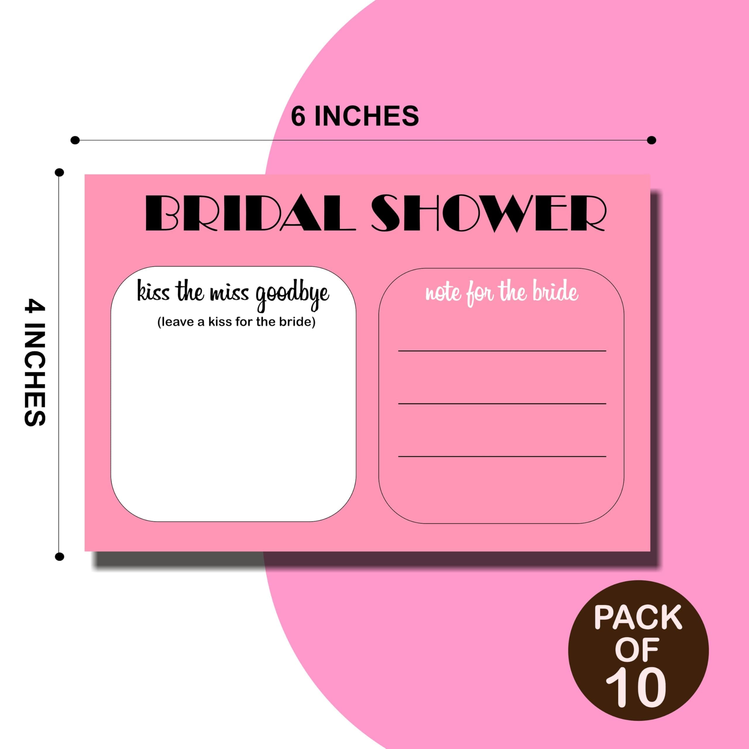Balloonistics Kiss the Miss Goodbye Cards – Pack of 10 – Fun Interactive Bridal Shower & Bachelorette Party Game – Premium Pink Cardstock Keepsake for Bride-to-Be Celebrations thumbnail 2