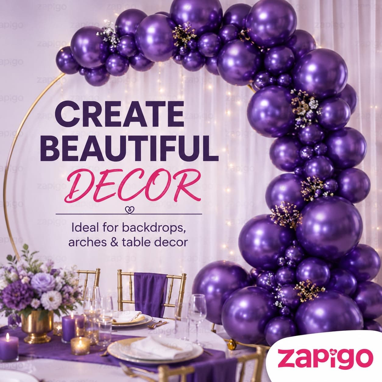 Balloonistics 25-Pack Metallic Pearl Finish Purple Latex Balloons – Shiny Regal Purple Balloons for Birthday, Halloween, Royal Theme & Elegant Party Decoration thumbnail 6