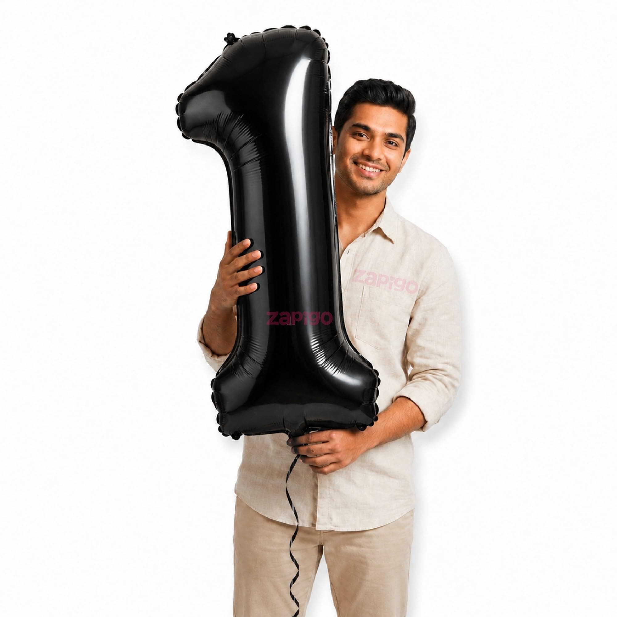 Balloonistics Black 40-Inch Foil Number 1 Balloon - Helium or Air Fill for 1st Birthday, Anniversary, New Year Party Decoration, Photo Booth Backdrop, Cake Table Decor thumbnail 1
