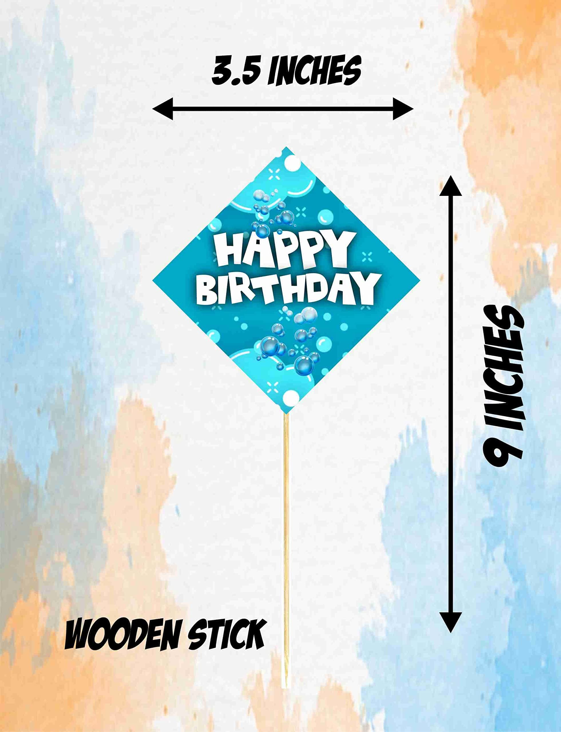 Balloonistics Bubble Theme Cake Topper - "Let’s Pop" Birthday Cake Decoration - Premium Cardstock Double-Sided Iridescent Bubble & Blue Sky Centerpiece, Whimsical Bubbly Party Dessert Decor (Cake Topper - Pack of 10) thumbnail 3