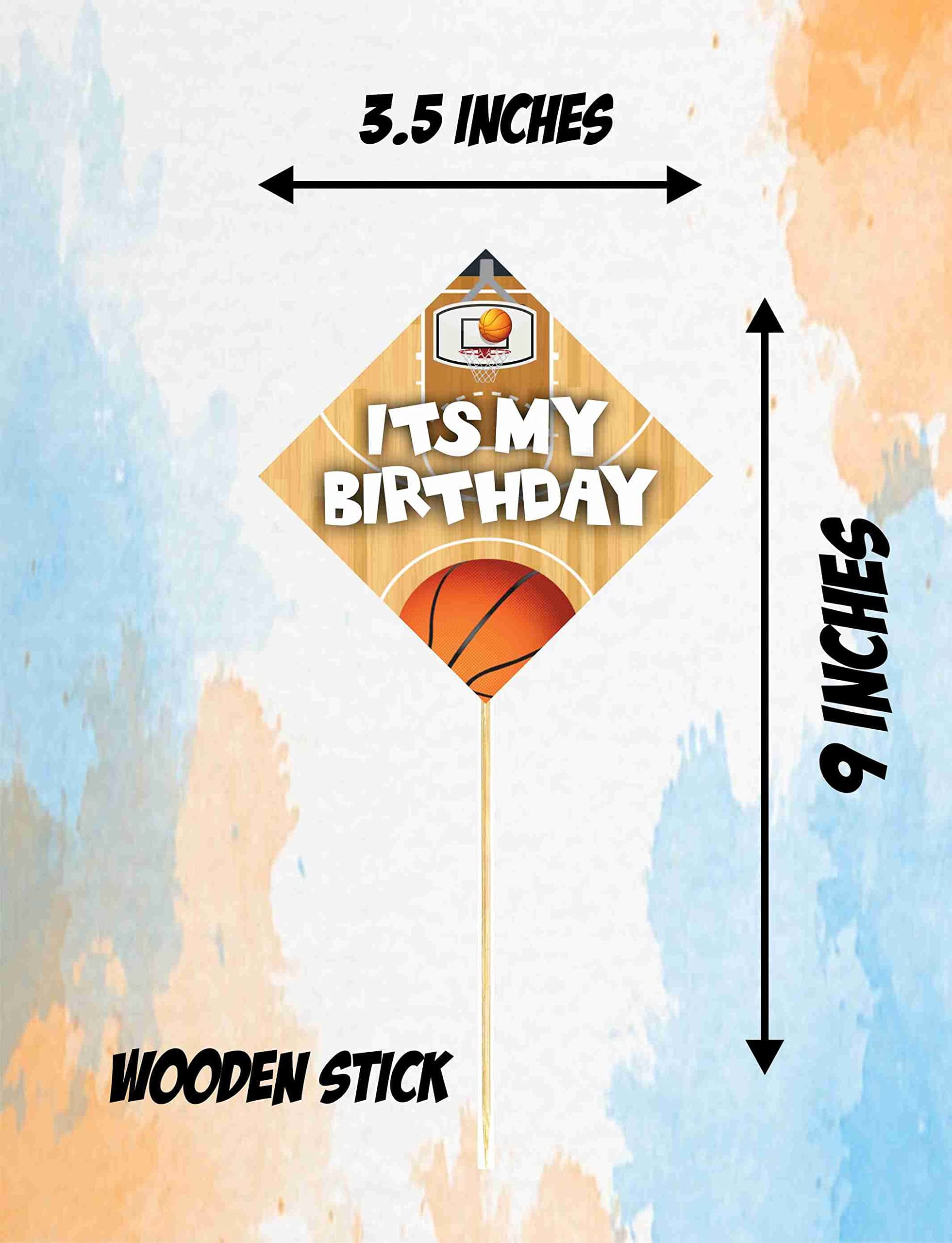 Balloonistics Basketball Theme Birthday Cake Toppers Premium Cardstock Sports Theme Cake Decorations with Bamboo Sticks for Kids Birthdays (Cake Topper - Pack of 10) thumbnail 3