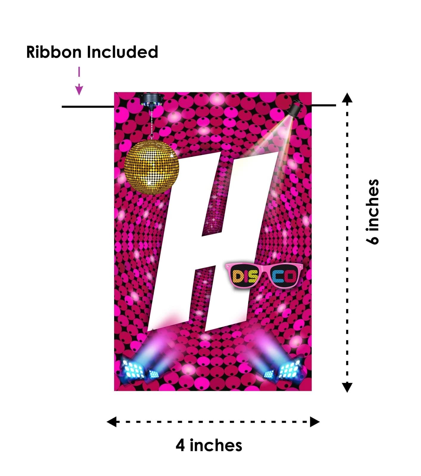 Balloonistics Disco Theme Happy Birthday Banner - 70s Retro Disco Ball Cardstock Bunting for Kids & Adults - Saturday Night Fever & Groovy Dance Party Supplies, Neon Backdrop Decor thumbnail 6