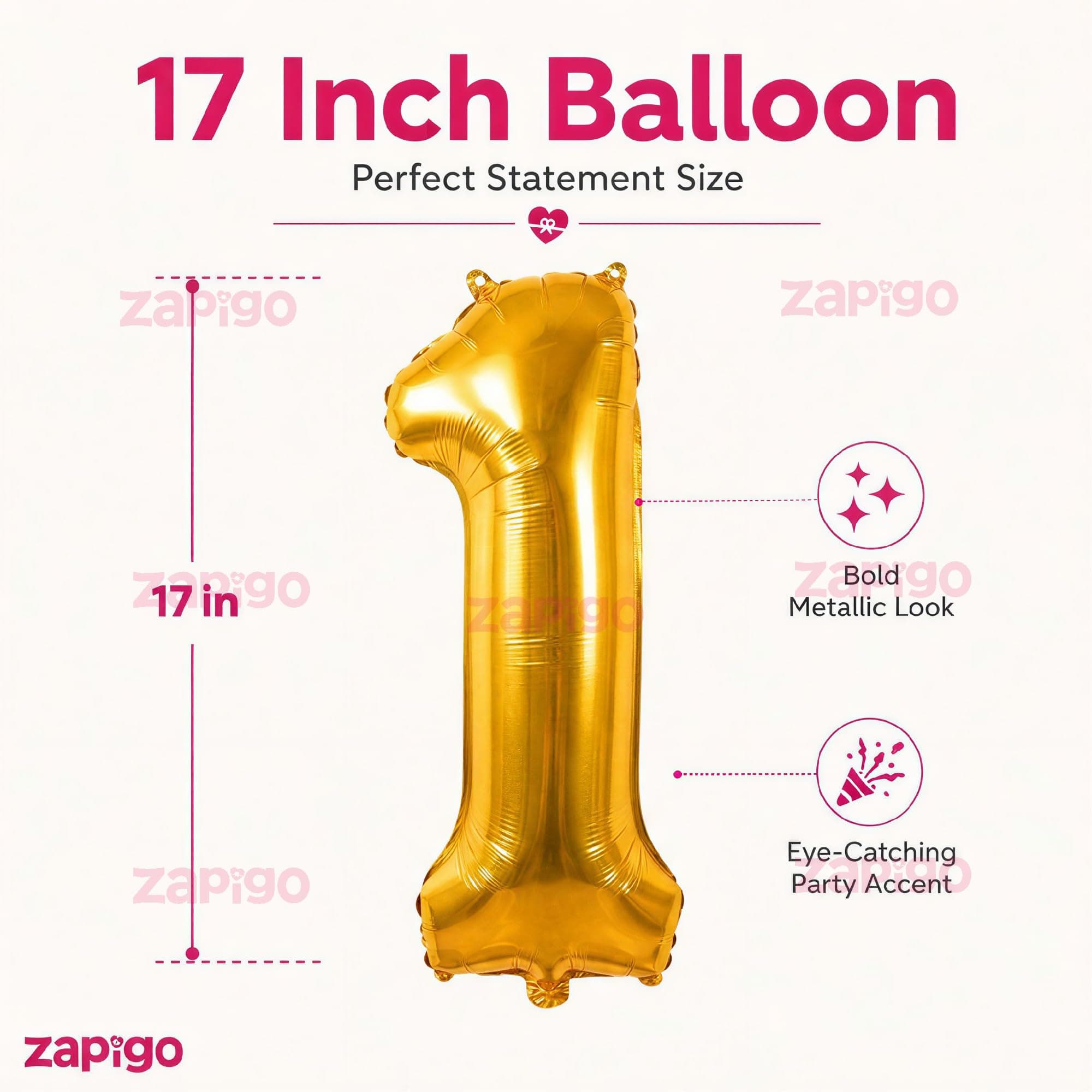 Balloonistics Gold Foil Number 1 Balloon – 16 Inch Golden Foil Number for Custom Age, Year & Phrase Party Decoration (Number 1) thumbnail 5