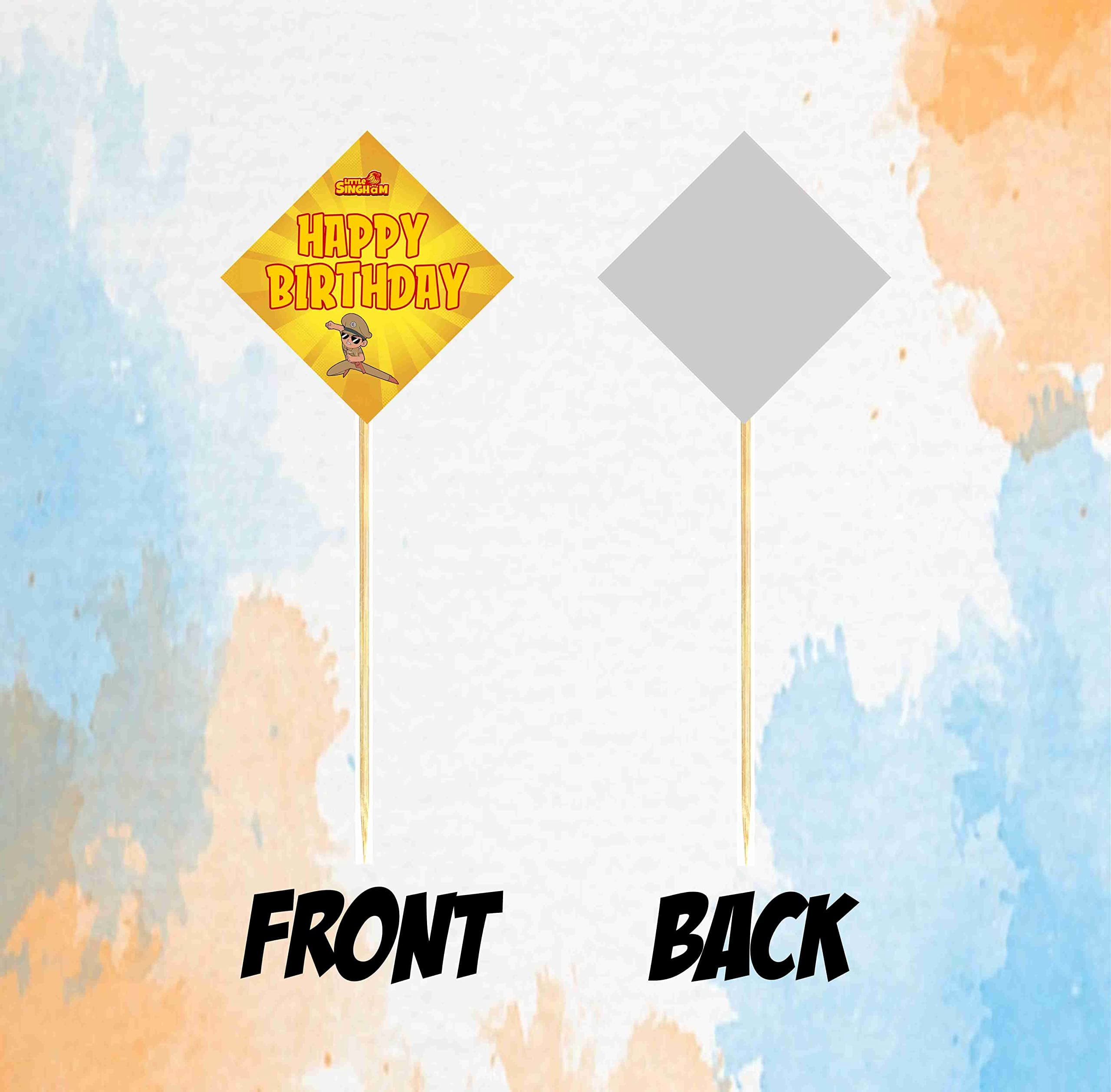 Balloonistics Little Police Singham Theme Cake Topper with Bamboo Sticks Durable Cardstock Party Decorations Perfect for Kids Birthday (Cake Topper - Pack of 10) thumbnail 4