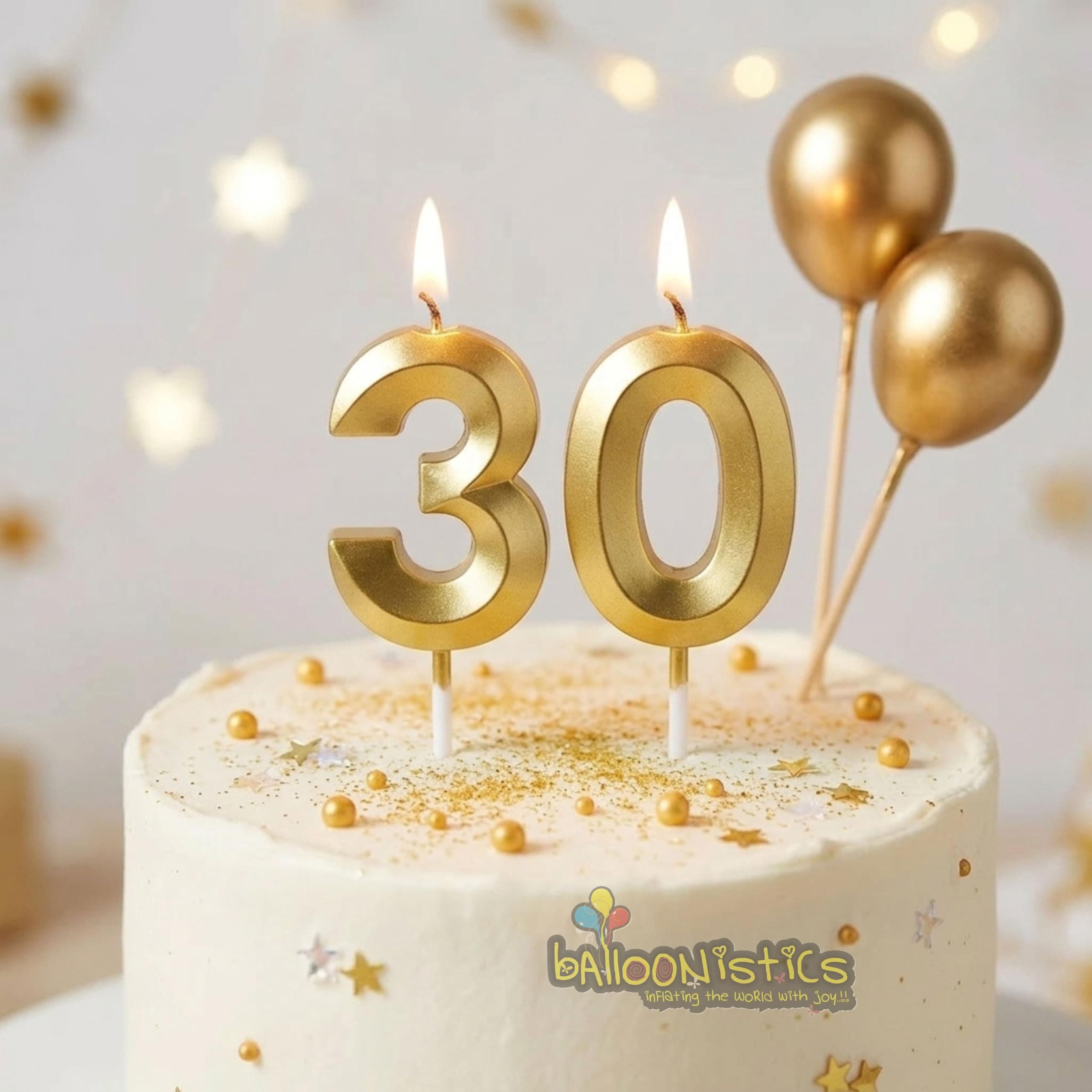Balloonistics Gold Number 2 Birthday Candle - 3D Metallic Cake Topper for 2nd Birthday, Anniversary, Milestone Party Decoration thumbnail 7