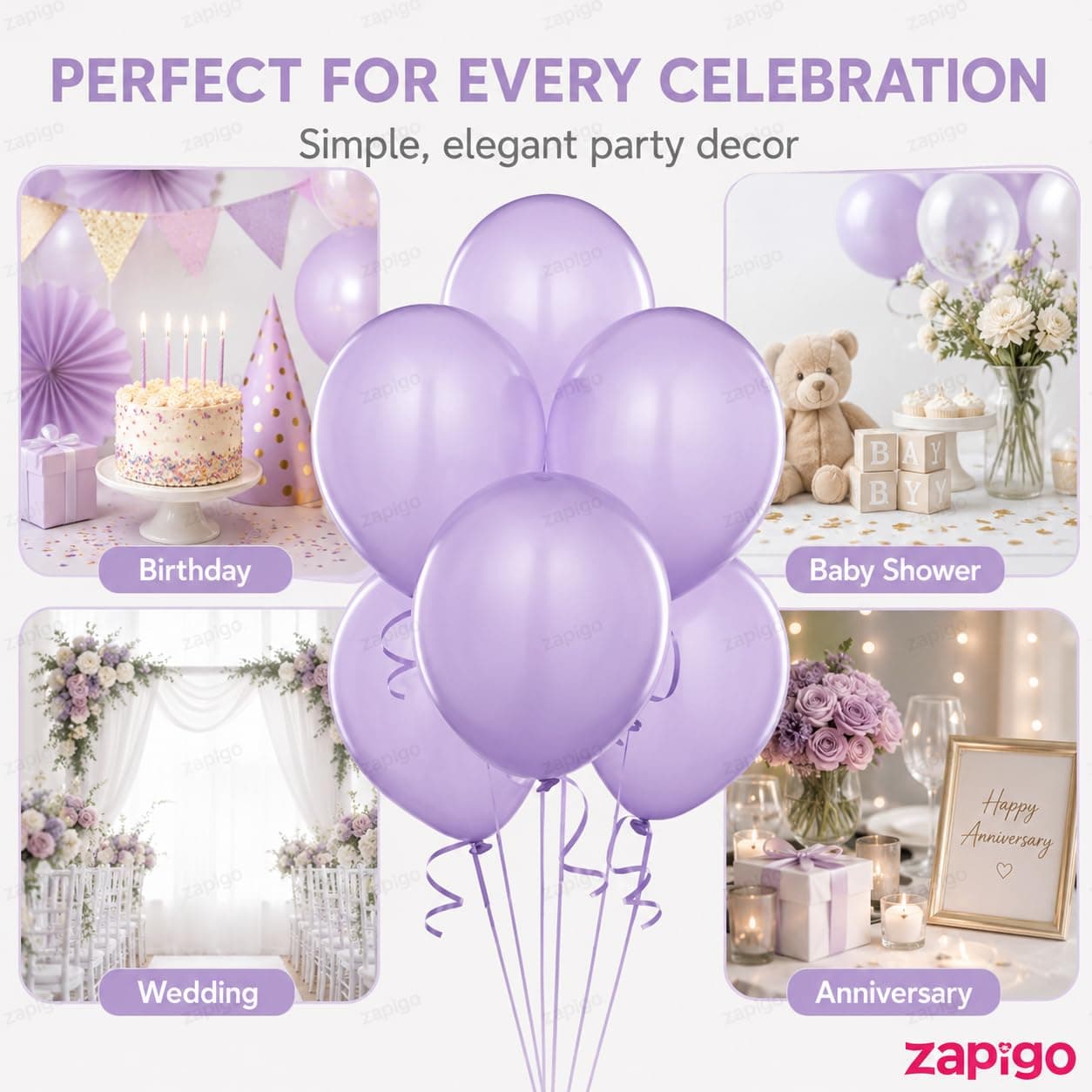 Balloonistics Lavender Latex Balloons – Premium Quality Party Balloons for Birthday, Baby Shower & Pastel Theme Celebration Decoration (Pack of 25) thumbnail 5