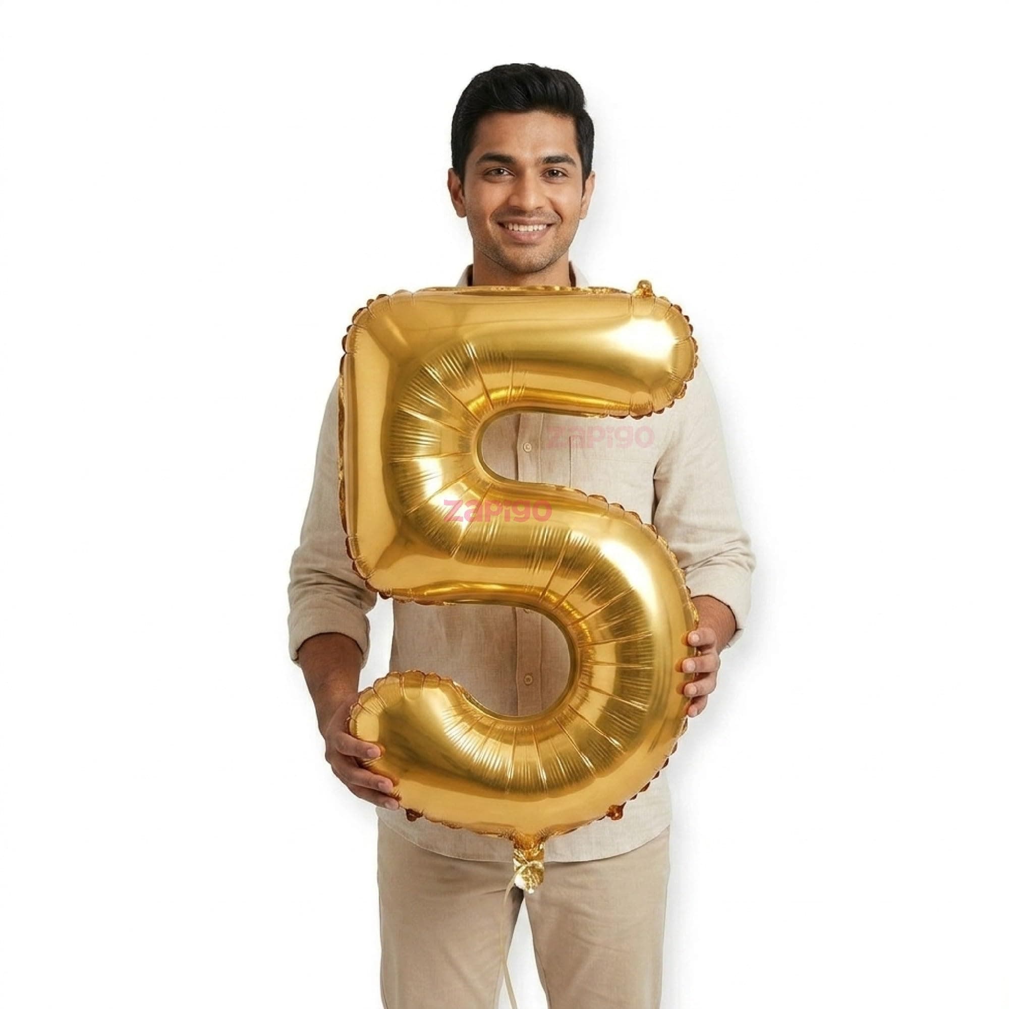 Balloonistics Gold 40-Inch Foil Number 5 Balloon - Helium or Air Fill for 5th Birthday, 5th Anniversary Party Decoration, Photo Booth Backdrop, Cake Table Decor thumbnail 1