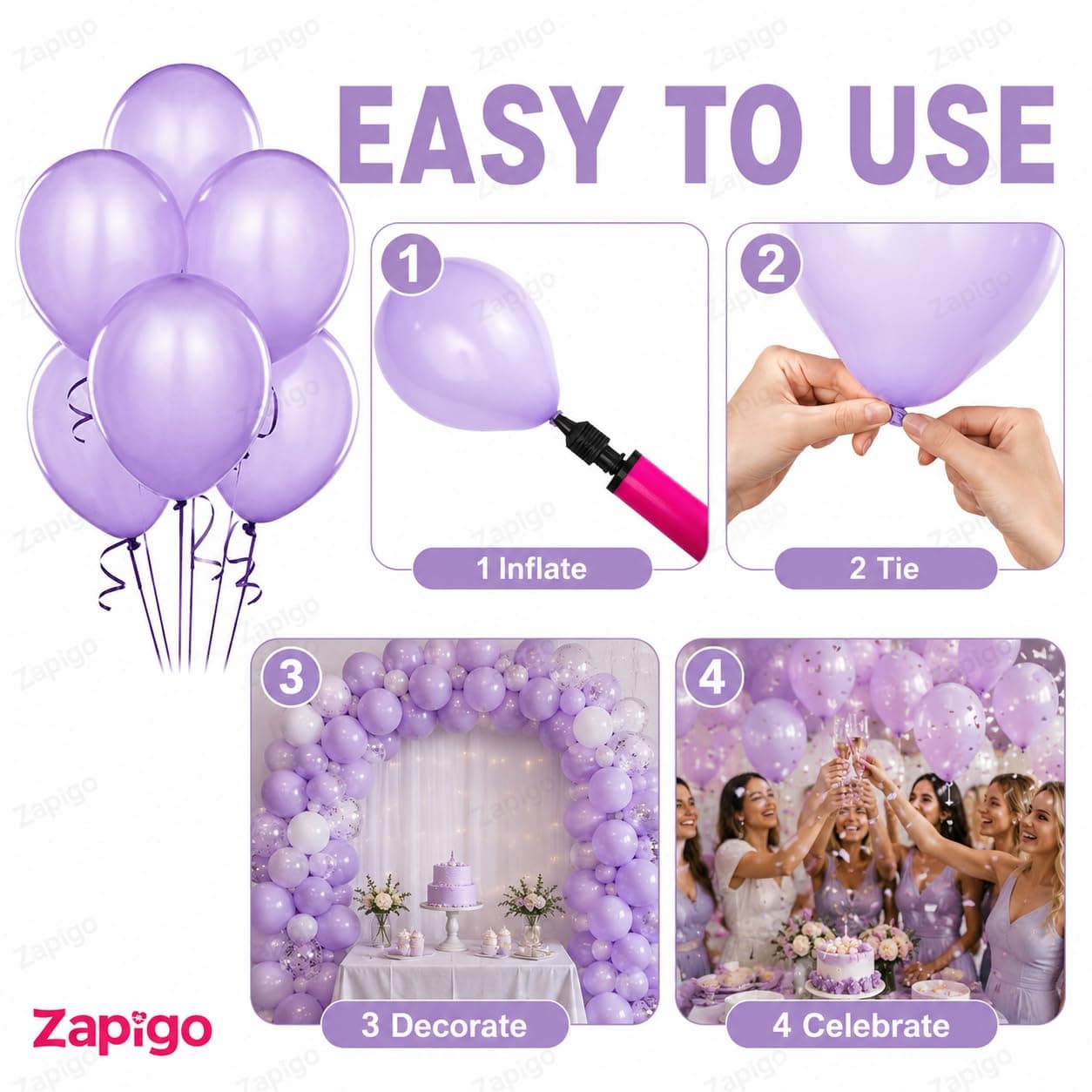 Balloonistics Lavender Latex Balloons – Premium Quality Party Balloons for Birthday, Baby Shower & Pastel Theme Celebration Decoration (Pack of 25) thumbnail 7