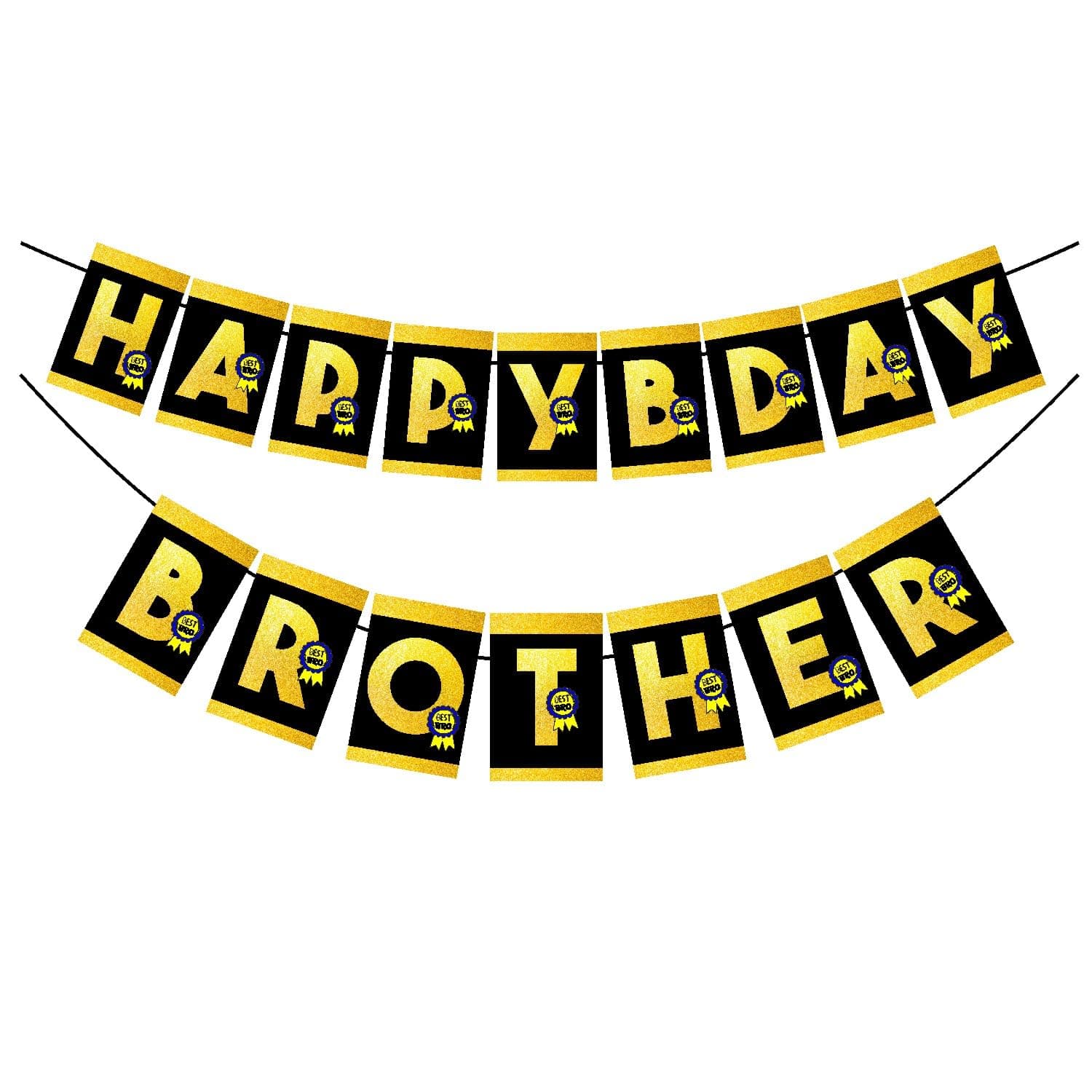 Happy Birthday Bro Banner Aviation Party Decorations - Multicolor Kids Birthday Backdrop Bunting with Hanging Ribbon - Pilot & Sky Adventure Party Supplies (Happy Birthday Bro Banner)