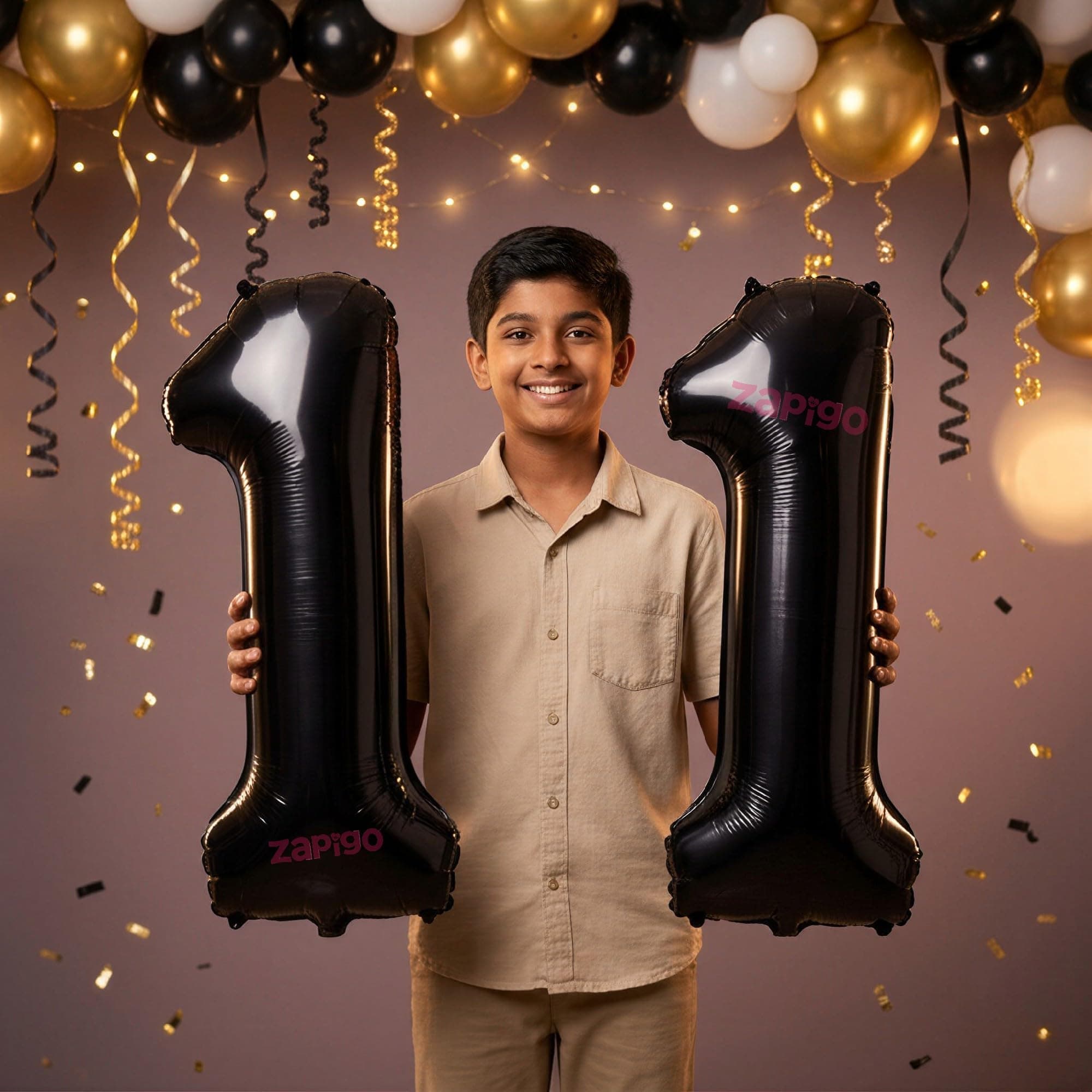Balloonistics Black 40-Inch Foil Number 11 Balloon - Helium or Air Fill for 11th Birthday, Anniversary Party Decoration, Photo Booth Backdrop, Cake Table Decor thumbnail 1