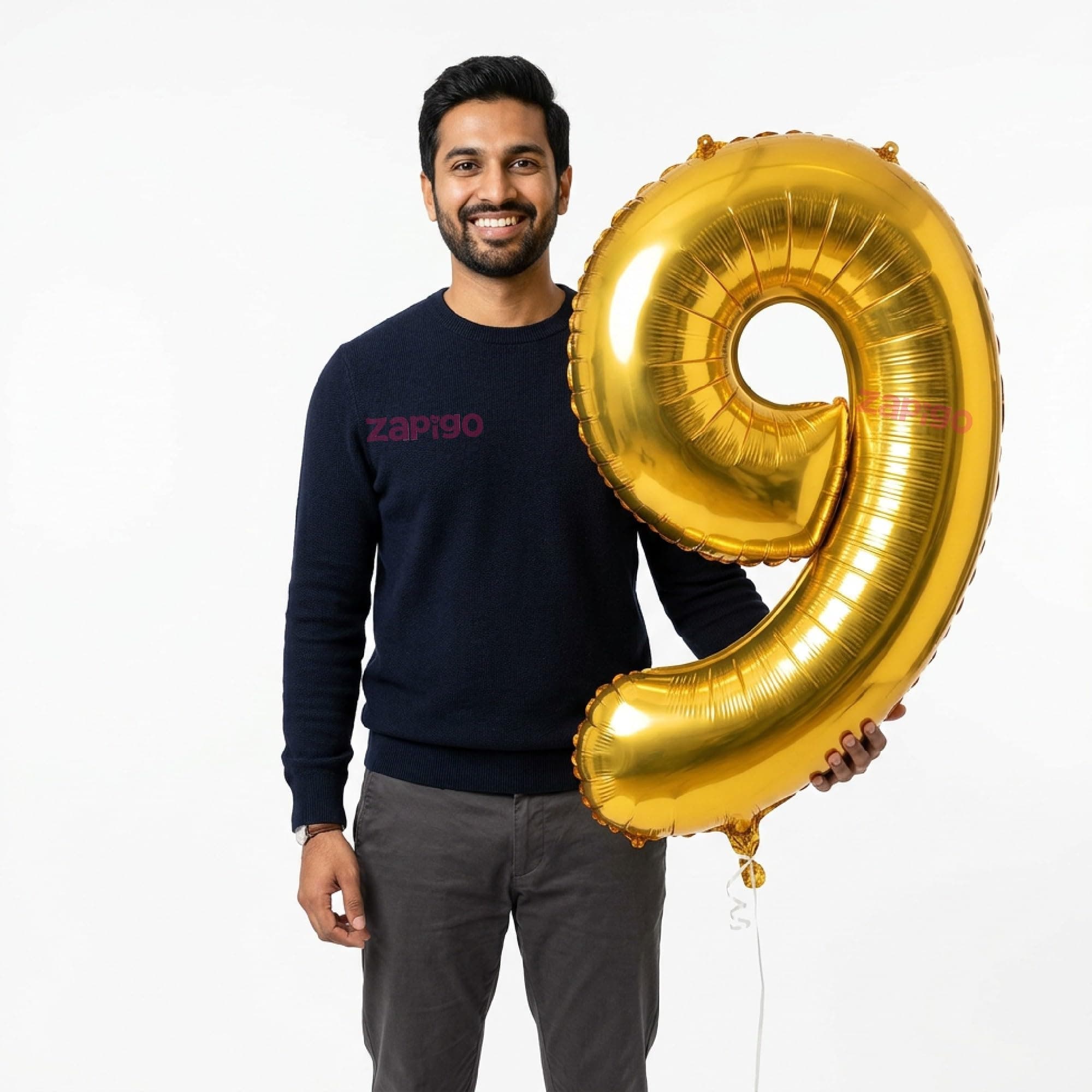 Balloonistics Gold 40-Inch Foil Number 9 Balloon - Fill with Helium or Air for 9th Birthday, Anniversary Party Decoration, Photo Booth Backdrop, Cake Table Decor thumbnail 1