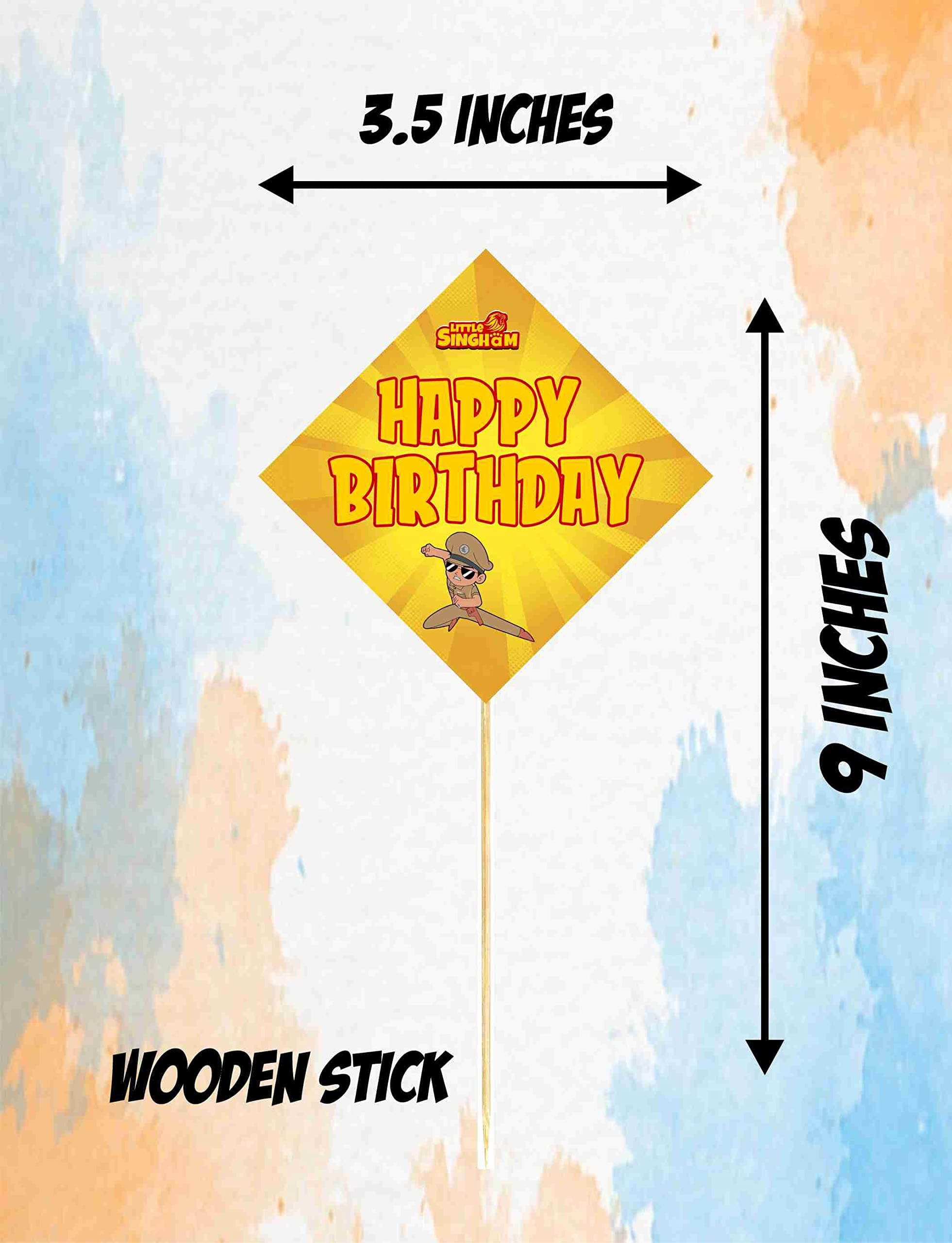Balloonistics Little Police Singham Theme Cake Topper with Bamboo Sticks Durable Cardstock Party Decorations Perfect for Kids Birthday (Cake Topper - Pack of 10) thumbnail 3