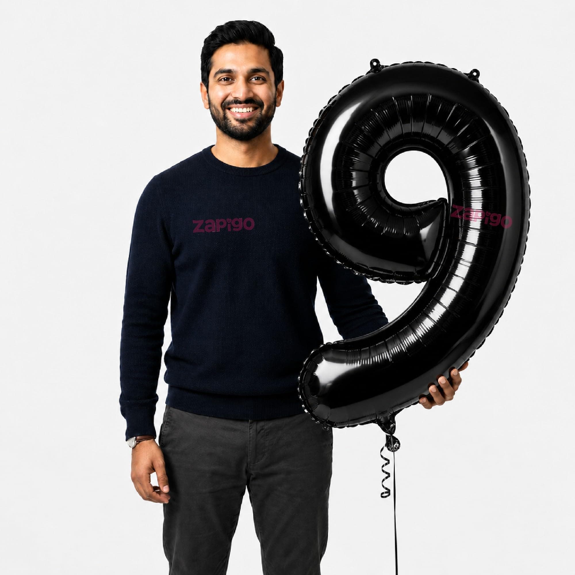 Balloonistics Black Gold 40-Inch Foil Number 9 Balloon - Helium or Air Fill for 9th Birthday, 9-Year Anniversary Party Decoration, Photo Booth Backdrop, Cake Table Decor thumbnail 1