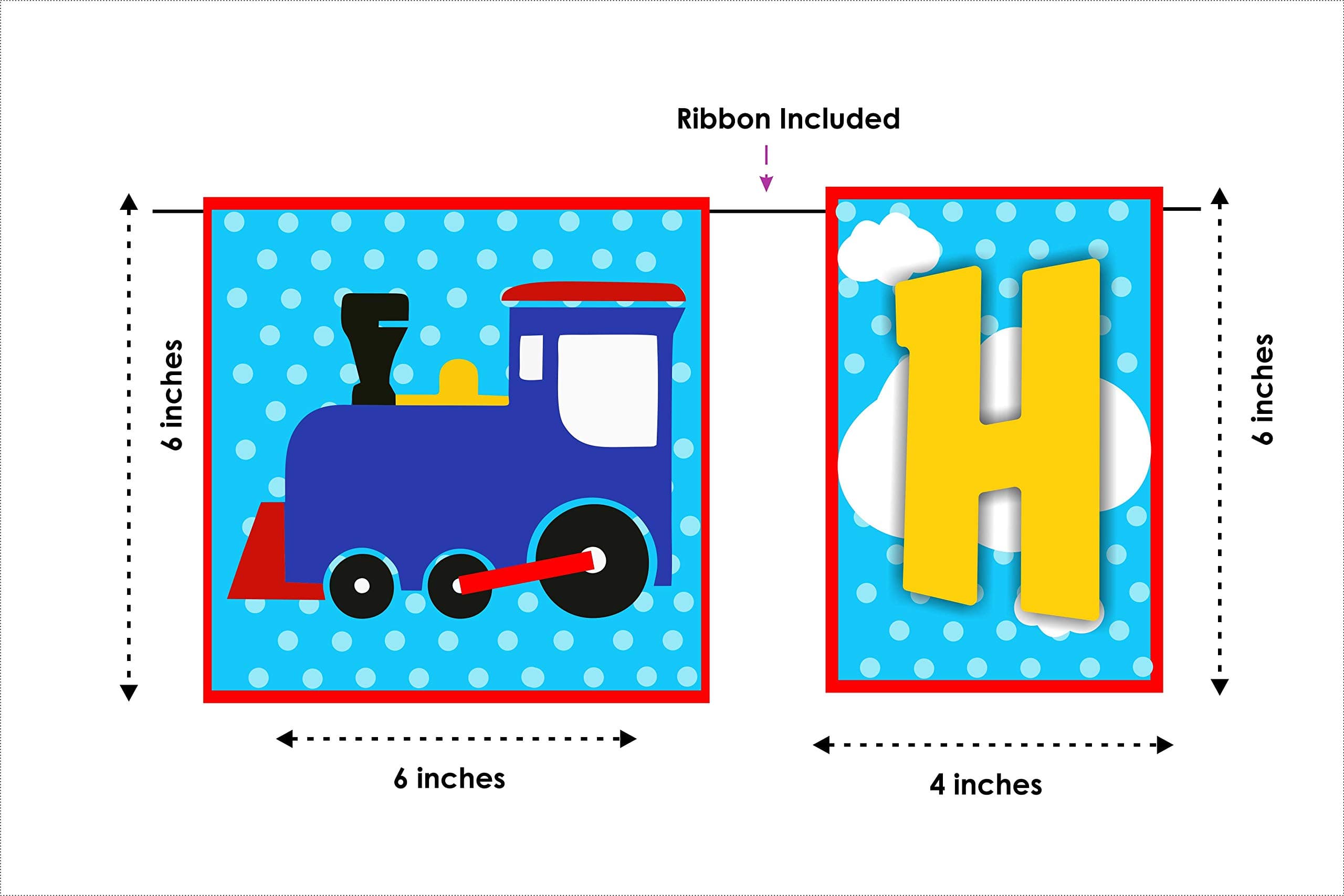 Balloonistics Train Theme Happy Birthday Banner – Railway & Steam Engine Bunting Flags – Premium Cardstock Party Decoration for Kids' Train & Transport Birthday Parties thumbnail 5