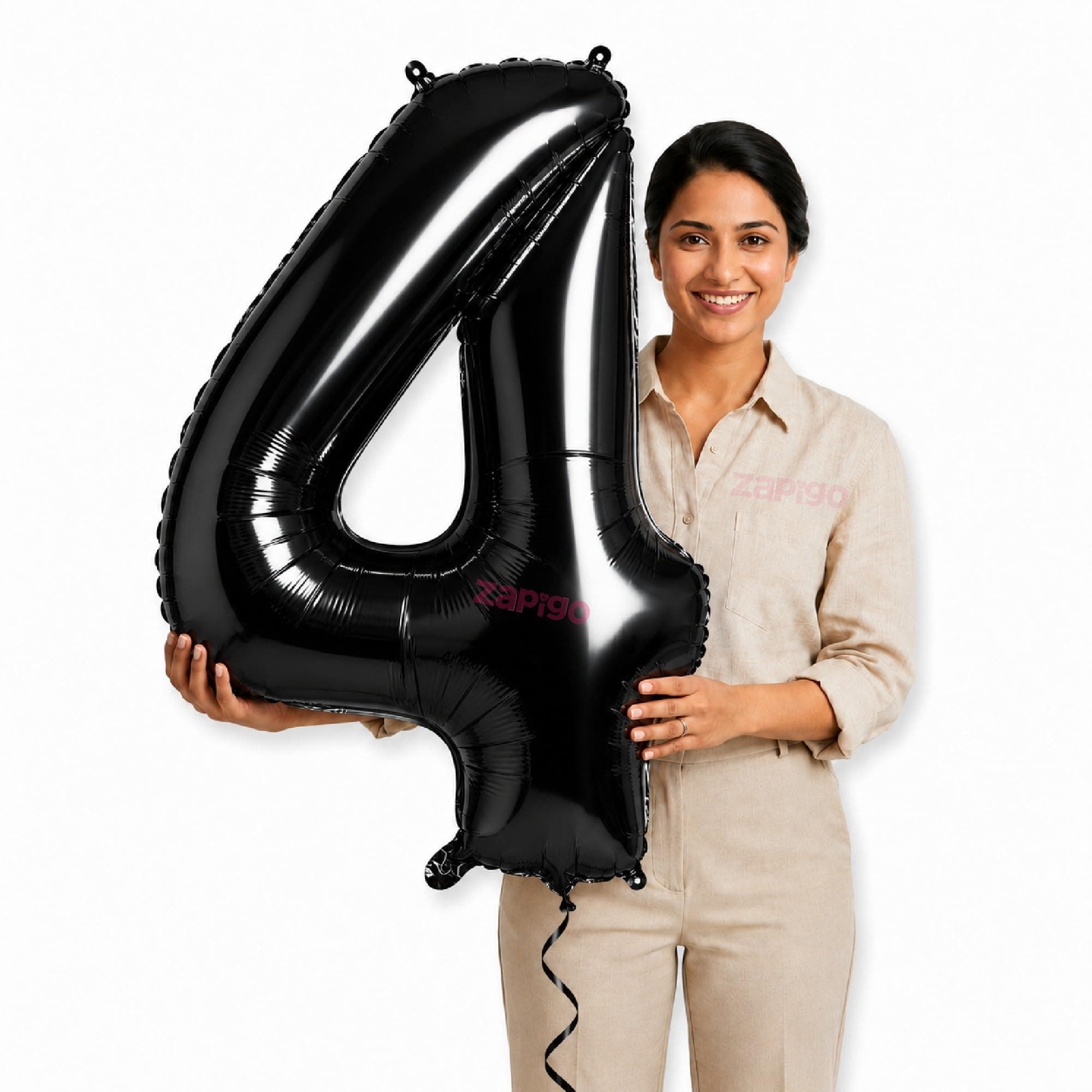 Balloonistics Black 40-Inch Foil Number 4 Balloon - Helium or Air Fill for 4th Birthday, Anniversary Party Decoration, Photo Booth Backdrop, Cake Table Decor thumbnail 1