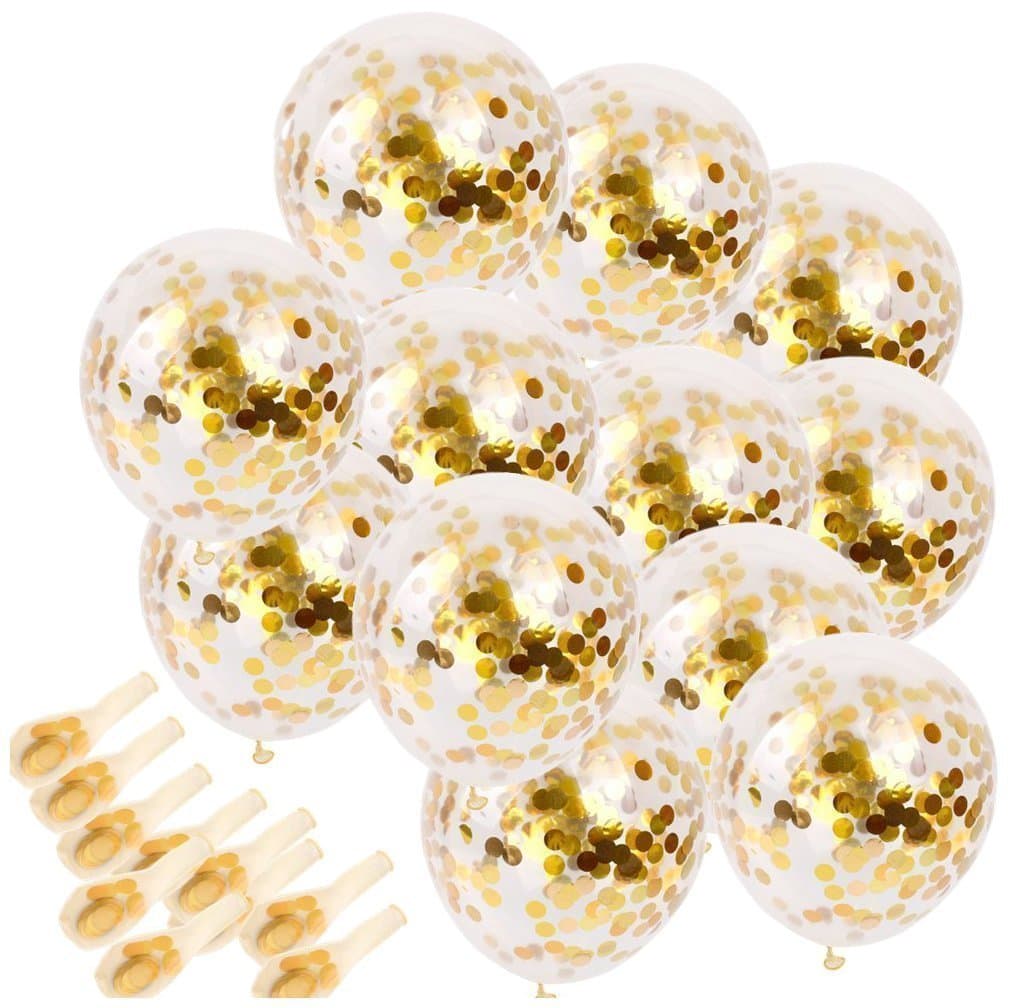 Balloonistics Gold Confetti Balloons – Pack of 20, 12 Inch Party Balloons for Birthdays, Weddings & Celebrations thumbnail 1