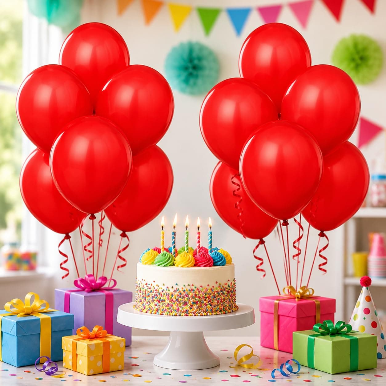 Balloonistics 10 Inch (Pack Of 50) Balloons for Birthday Decoration, Decoration for Weddings, Engagement, Baby Shower, 1st Birthday, Anniversary Party, Birthday Party supplies (Red) thumbnail 1