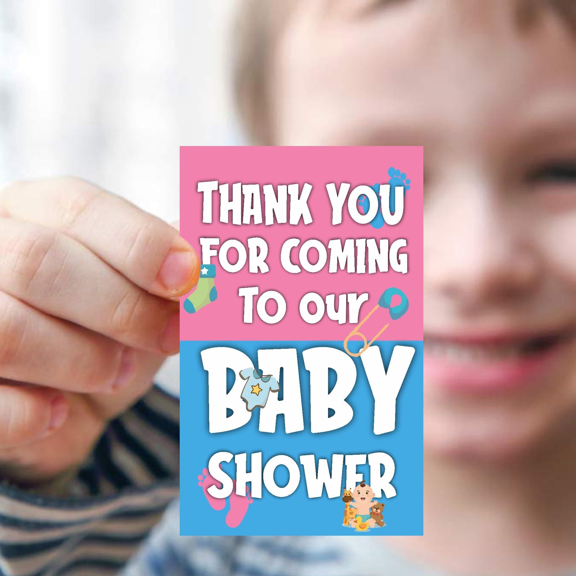 Balloonistics Baby Shower Thank You Cards - Pack of 20 Premium Matte Note Cards with Elegant Pastel Accents - ,Floral, or Nursery Theme Stationery. (Thank you Cards - Pack of 20) thumbnail 1