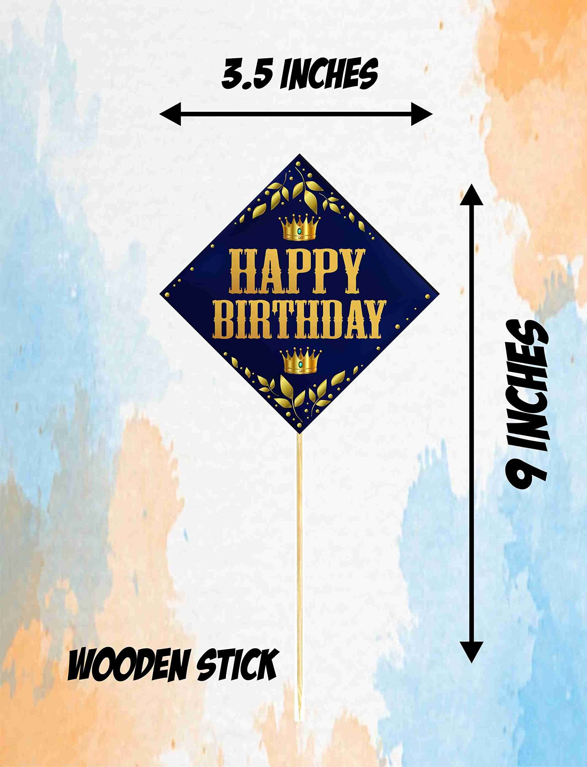 Balloonistics Prince Theme Cake Topper Decorations with Bamboo Sticks Premium Cardstock Toppers for Boys, Kids Birthday Party (Cake Topper - Pack of 10) thumbnail 3