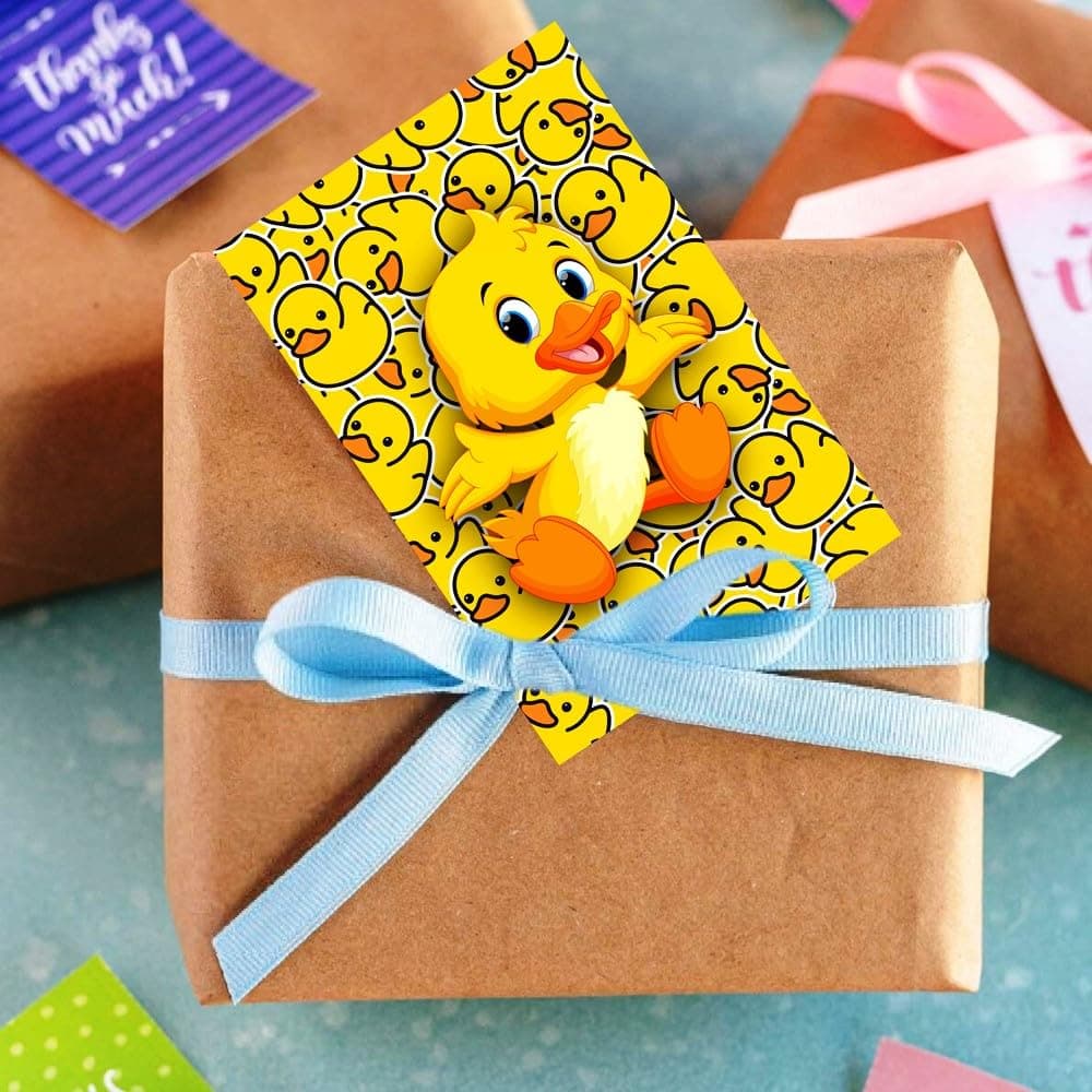 Balloonistics Duck Theme Happy Birthday Invitation Cards with Envelopes - Pack of 10 "One Lucky Duck" Party Invites - Premium Cardstock Double-Sided Rubber Ducky & Bubble Design, Whimsical Bath Time Birthday Supplies (Invite Cards - Pack of 10) thumbnail 3