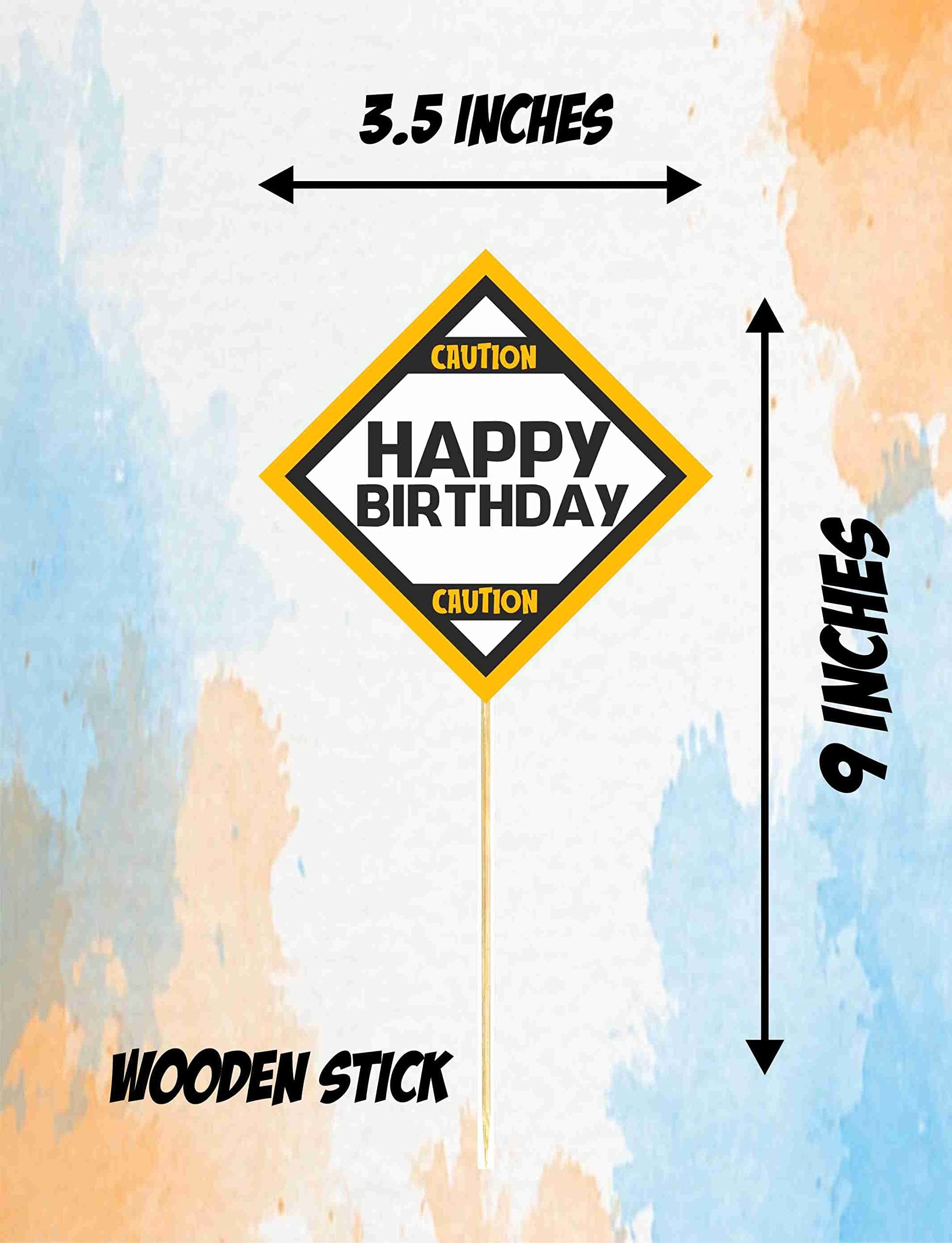 Balloonistics Construction Cake Topper Set Excavator, Dump Truck & Road Sign Decorations Construction Theme Birthday Party Supplies for Boys (Cake Topper - Pack of 10) thumbnail 3