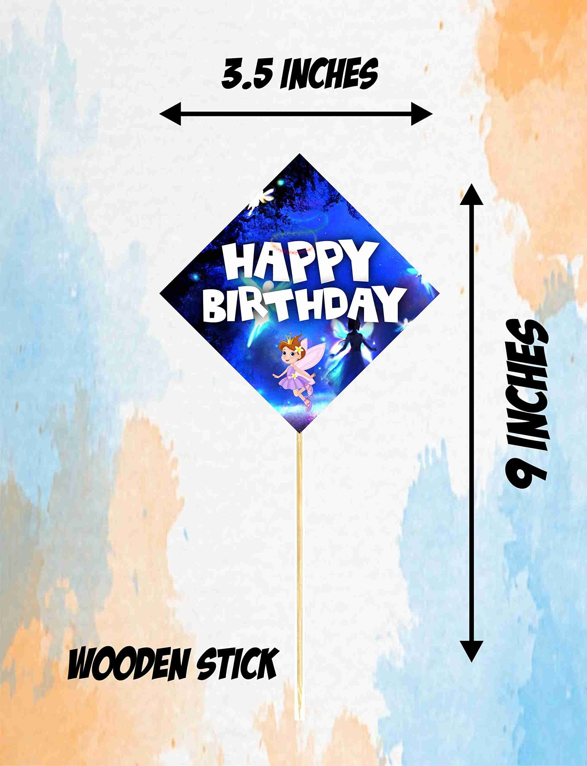 Balloonistics Fairy Theme Happy Birthday Cake Toppers - Pack of 10 Enchanted Forest Party Decorations - Premium Cardstock Pixie, Mushroom & Floral Figures on Bamboo Sticks, Whimsical Magical Birthday Backdrop (Cake Topper - Pack of 10) thumbnail 3