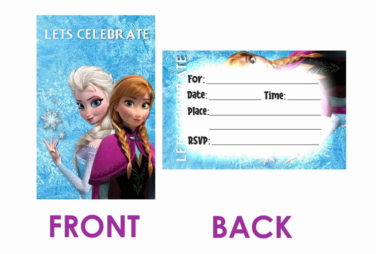 Balloonistics Ice Princess Theme Birthday Invitation Cards – Pack of 10 Cards with Envelopes for Kids' Winter Princess Parties thumbnail 2