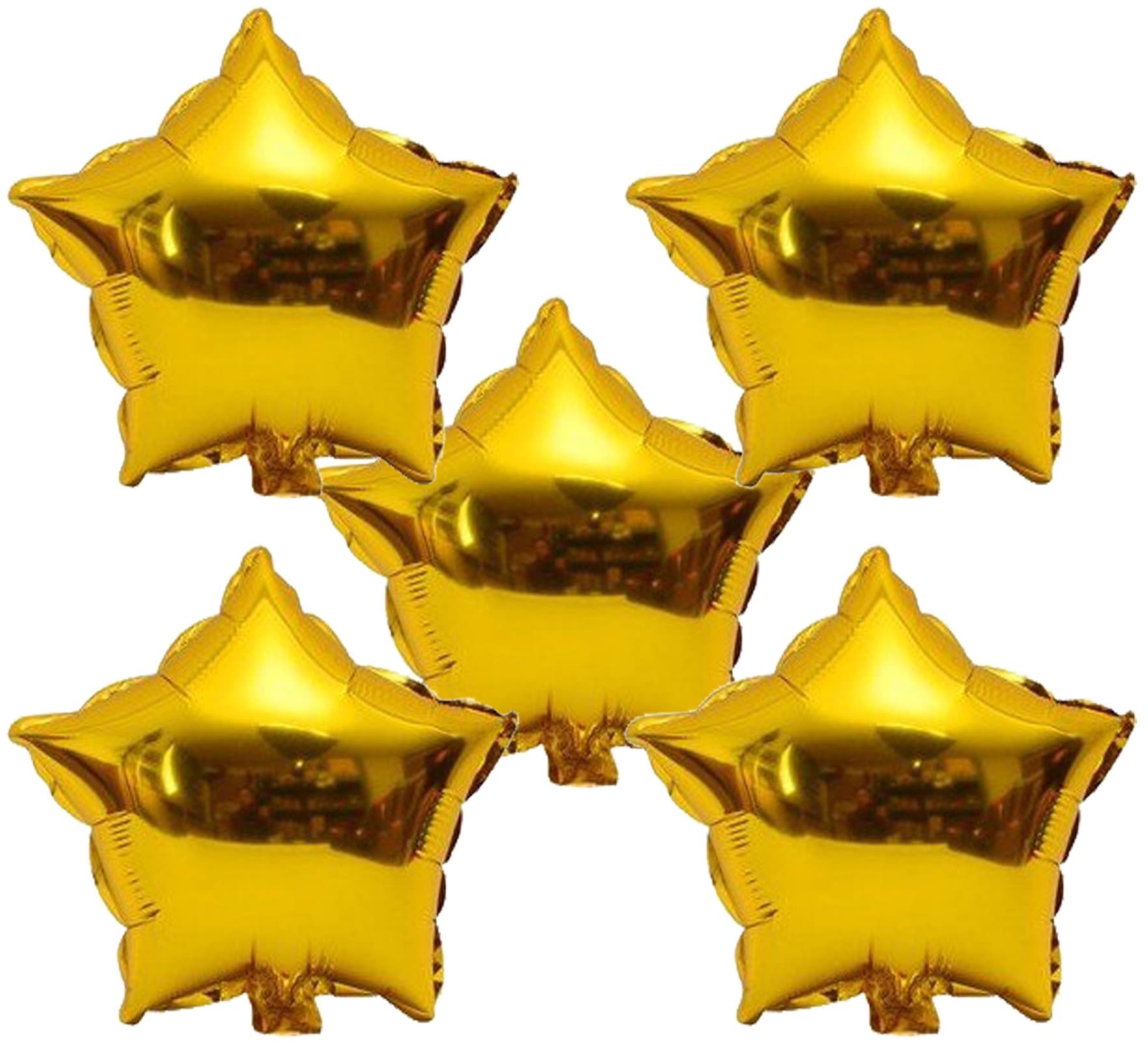 Balloonistics Gold Star Shaped Foil Balloon – Pack of 5 Birthday Party Decoration Balloons thumbnail 1