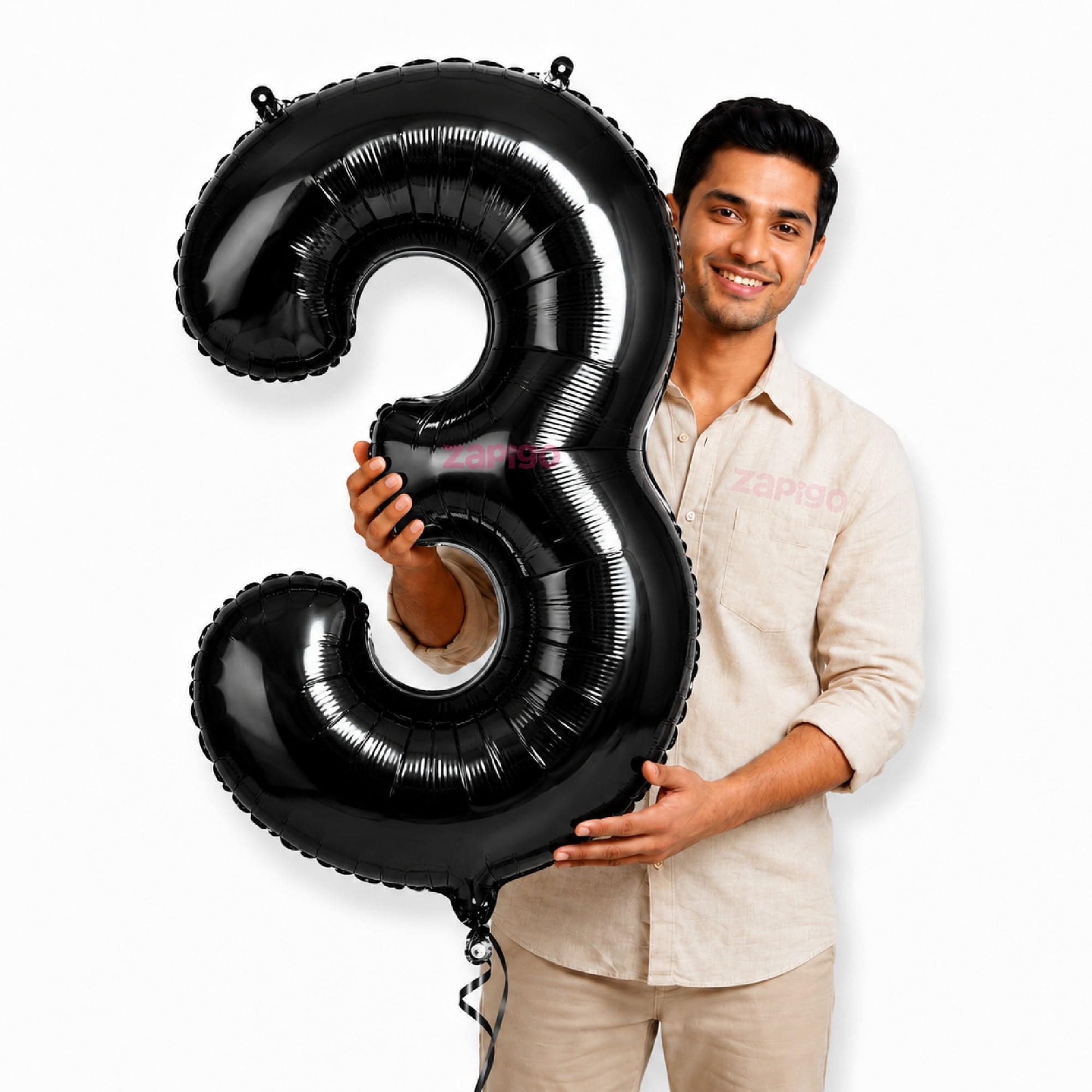 Balloonistics Black 40-Inch Foil Number 3 Balloon - Helium or Air Fill for 3rd Birthday, Anniversary Party Decoration, Photo Booth Backdrop, Cake Table Decor thumbnail 1
