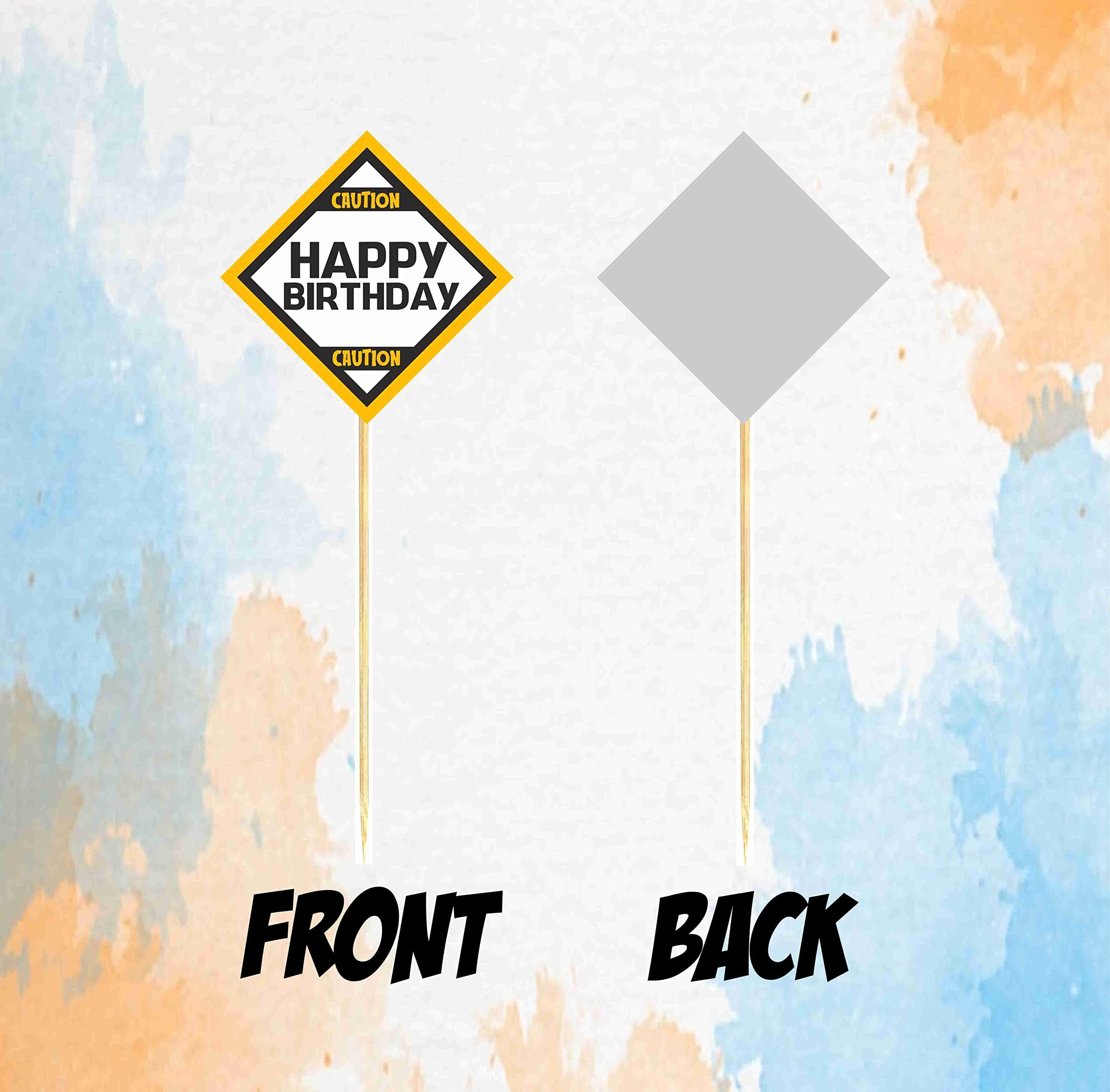 Balloonistics Construction Cake Topper Set Excavator, Dump Truck & Road Sign Decorations Construction Theme Birthday Party Supplies for Boys (Cake Topper - Pack of 10) thumbnail 4