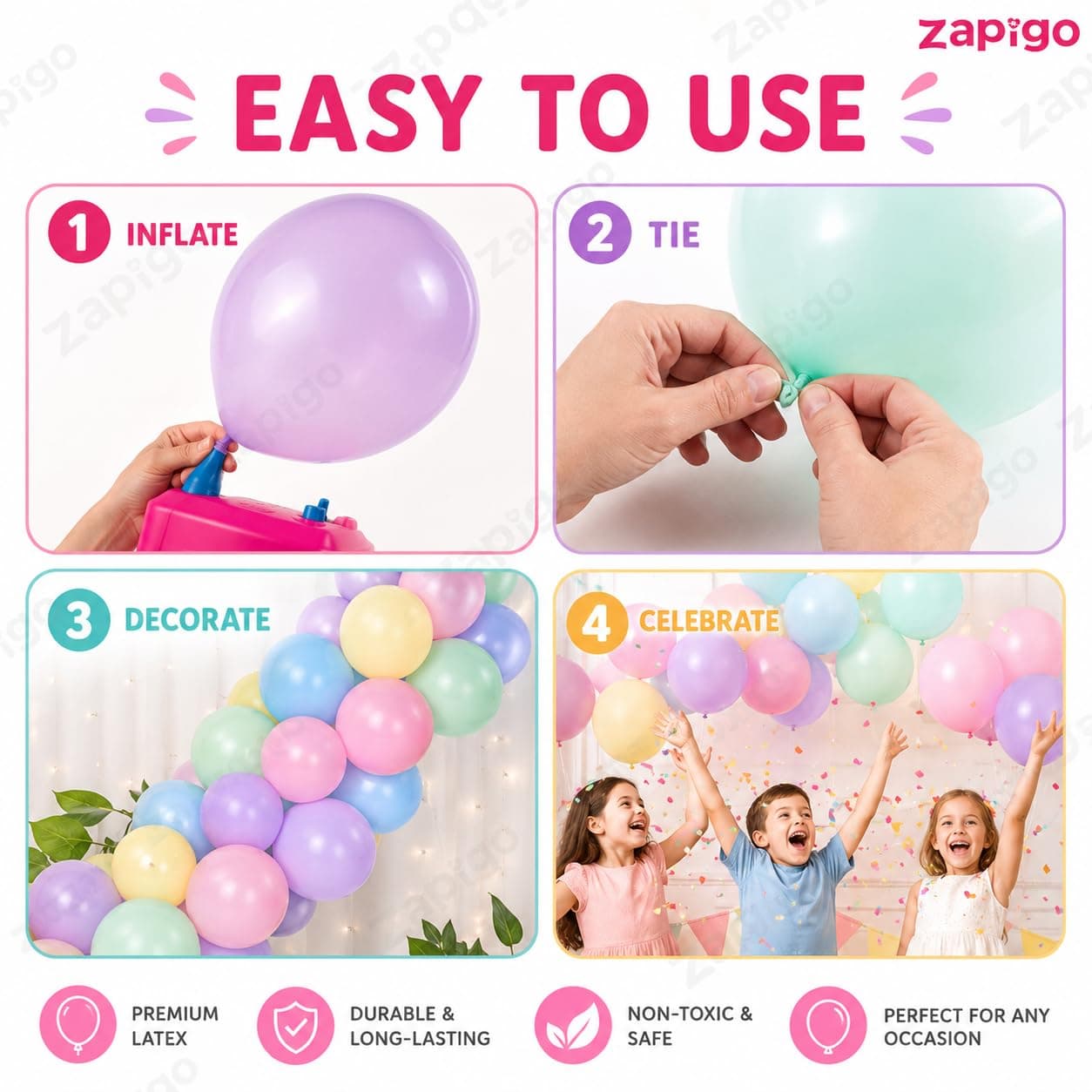 Balloonistics 50-Pack Multicolour Pastel Latex Balloons – Soft Matte Assorted Balloons for Baby Shower, Birthday, Boho & Dreamy Party Decoration thumbnail 7