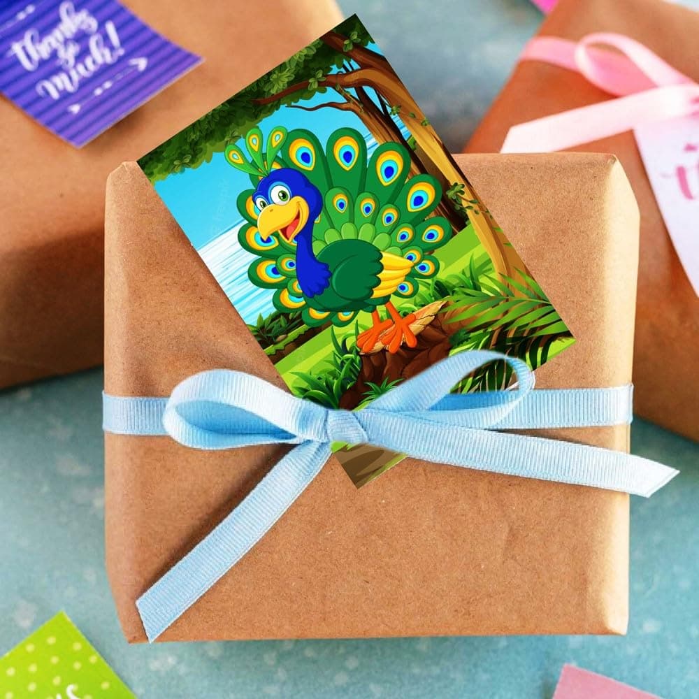 Peacock Theme Invitation Cards (Pack of 10) - Majestic Teal & Gold Fill-In Invitations with Envelopes - Royal Indian Bird & Plumage Stationery, Elegant Party Invites for Birthdays (Invite Cards - Pack of 10) thumbnail 3