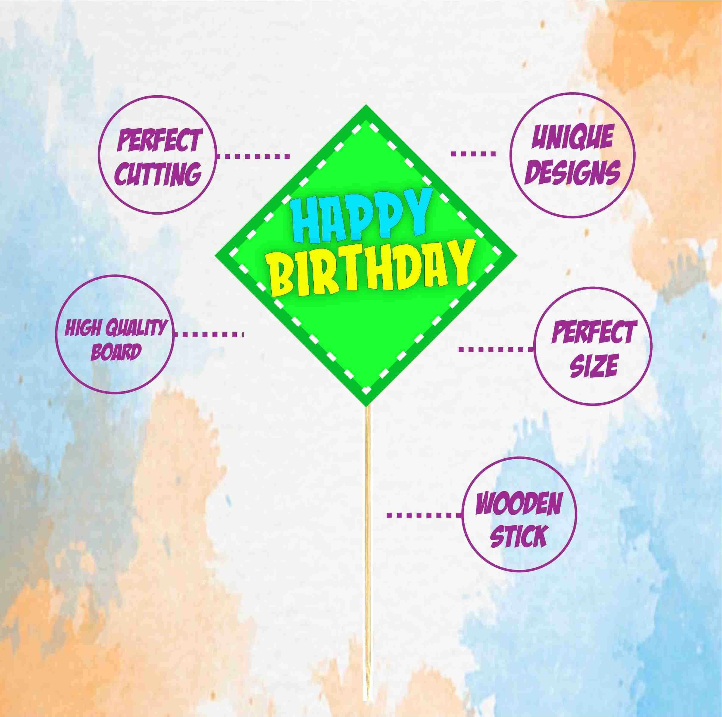 Balloonistics Transport Theme Cake Topper with Bamboo Sticks Premium Cardstock Cake Decorations Birthday Party Supplies for Kids (Cake Topper - Pack of 10) thumbnail 5