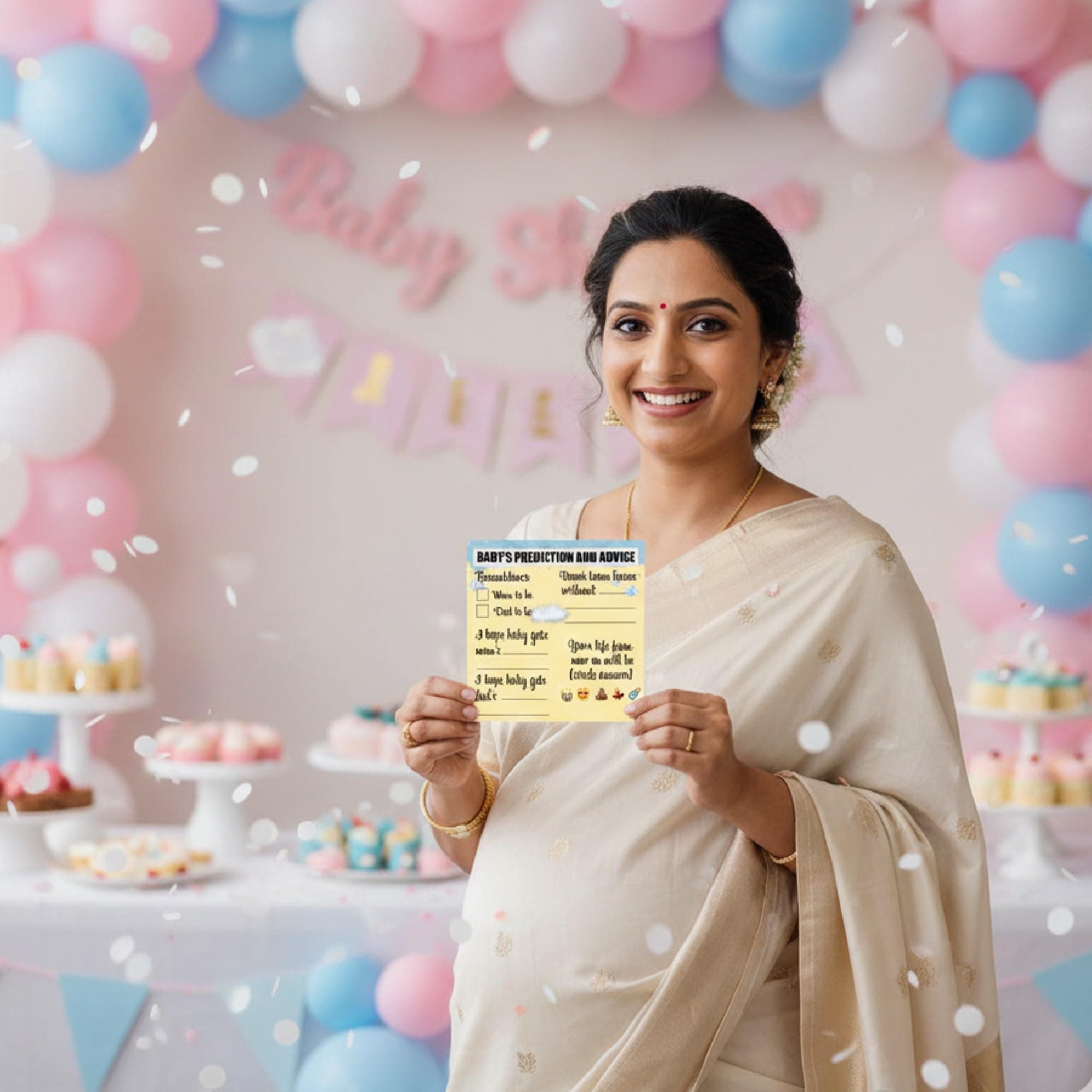 Balloonistics Baby Shower Activity Cards – Pack of 20 (10 Each) – Teddy Bear & Parachute Theme – Predictions, Wishes, Advice & Name Suggestions – Premium 4x4 Inch Cardstock Guest Games thumbnail 8