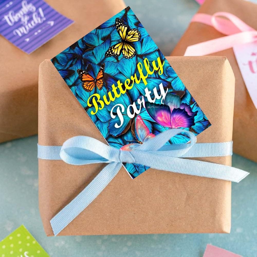 Balloonistics Butterfly Theme Birthday Invitation Cards - Pack of 10 Elegant "Fluttering" Invites with Envelopes - Double-Sided Cardstock Fill-in Invitations for Girls, Enchanted Garden & Fairy Party Supplies (Invite Cards - Pack of 10) thumbnail 3