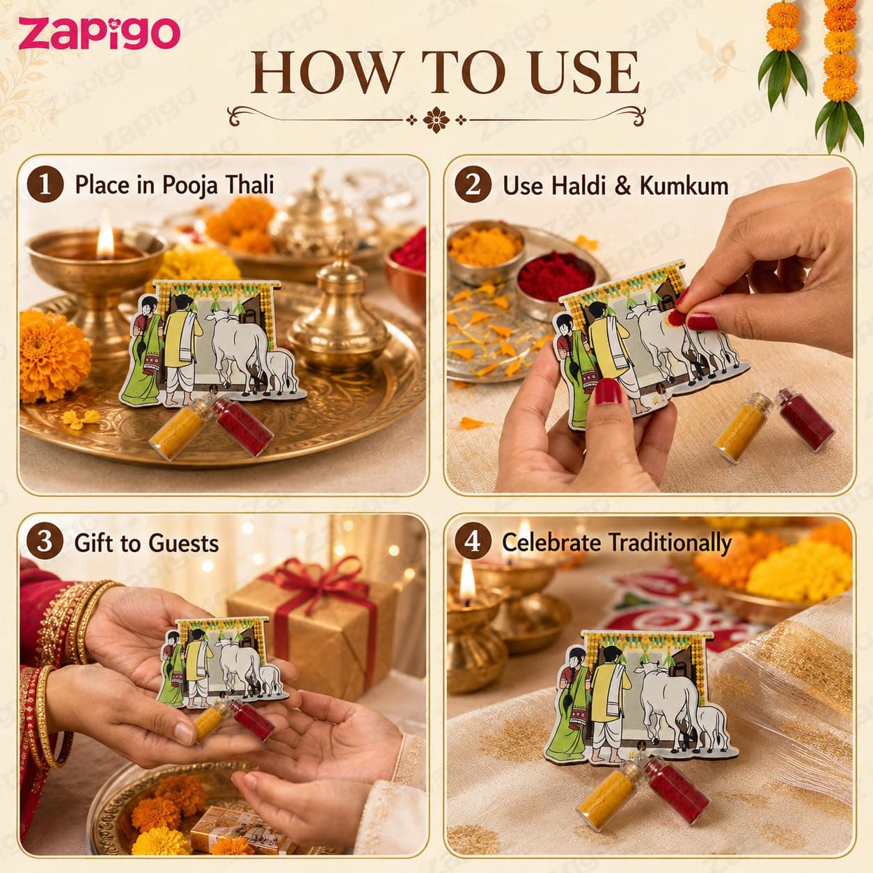 Habba House Warming Haldi Kumkum Set for Guests, Printed Cut-Out with Mini Dome Glass Bottles of Haldi & Kumkum, Traditional Griha Pravesh Return Gift (Gruhapravesam, Vaastu), Pack of 10 thumbnail 7